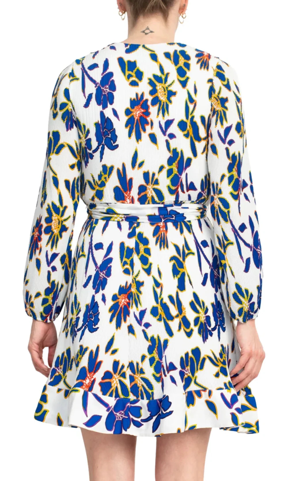 Taylor 3861M - V-Neck Printed Dress with Tie Waist Homecoming Dresses