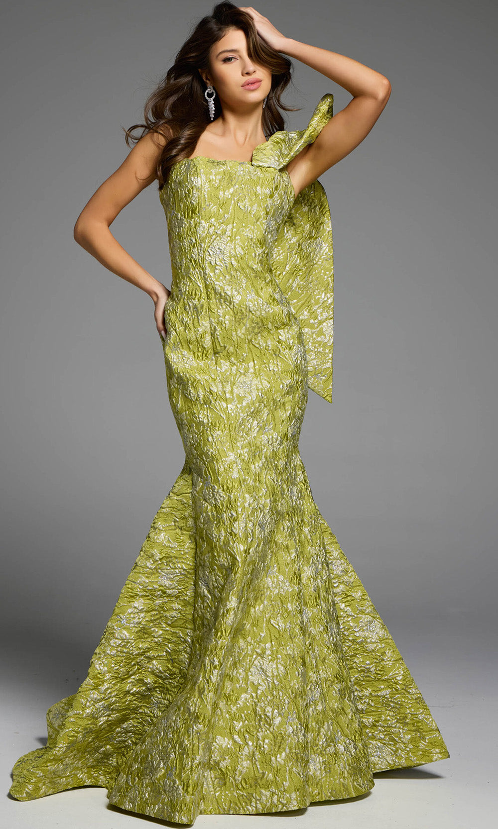 Jovani 41130 - Textured Asymmetric Evening Gown Formal Gowns