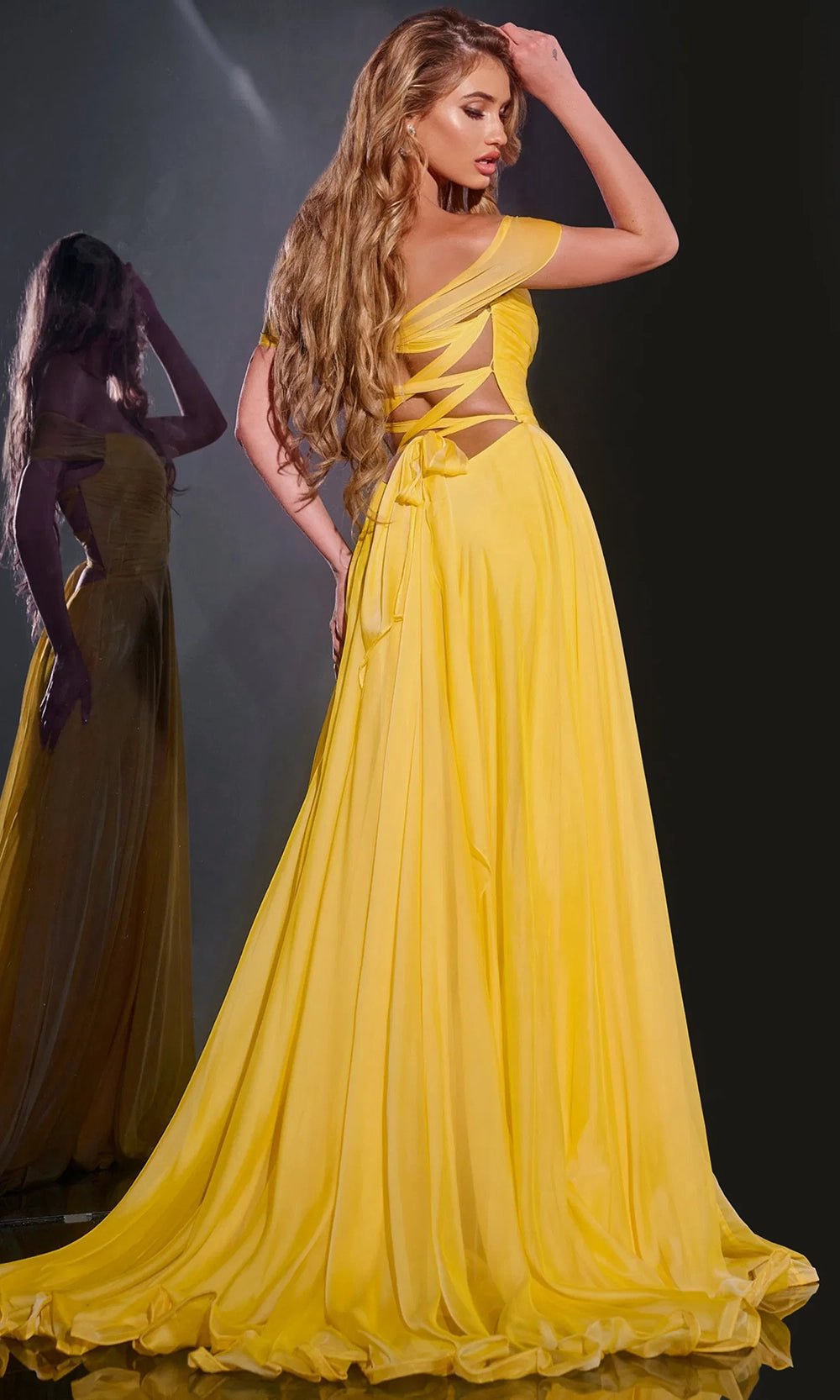 Jovani 43842 - A-Line Prom Dress with Slit