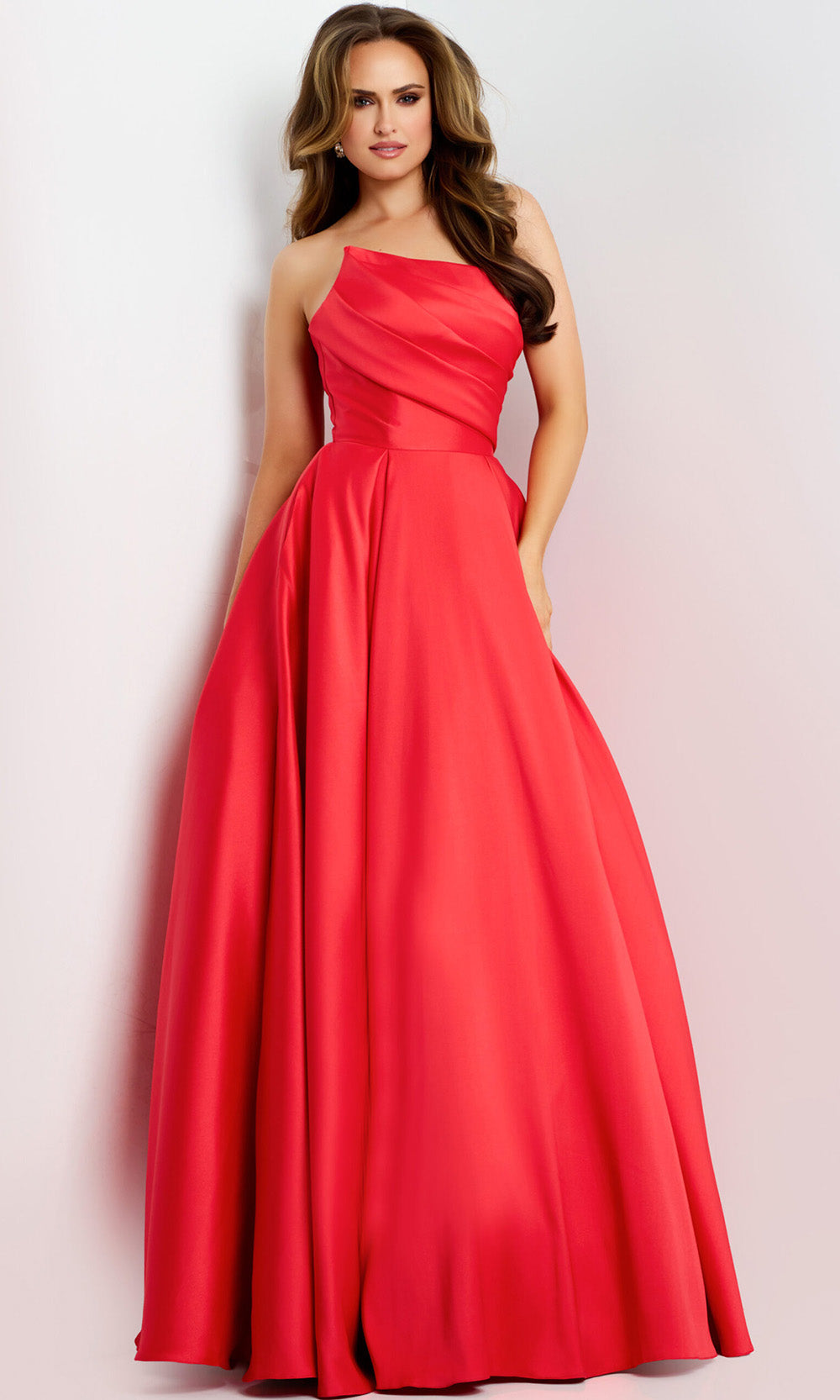 Jovani 44533 - Pleated Bodice Asymmetric Ballgown Ball Gowns