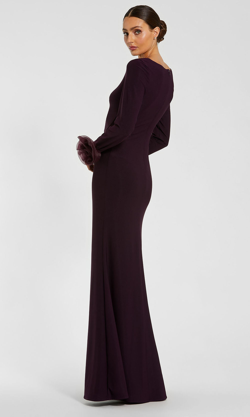 Ieena Duggal 49949 - Rosette Cuff Long Sleeve Sheath Gown Mother of the Bride Dresses