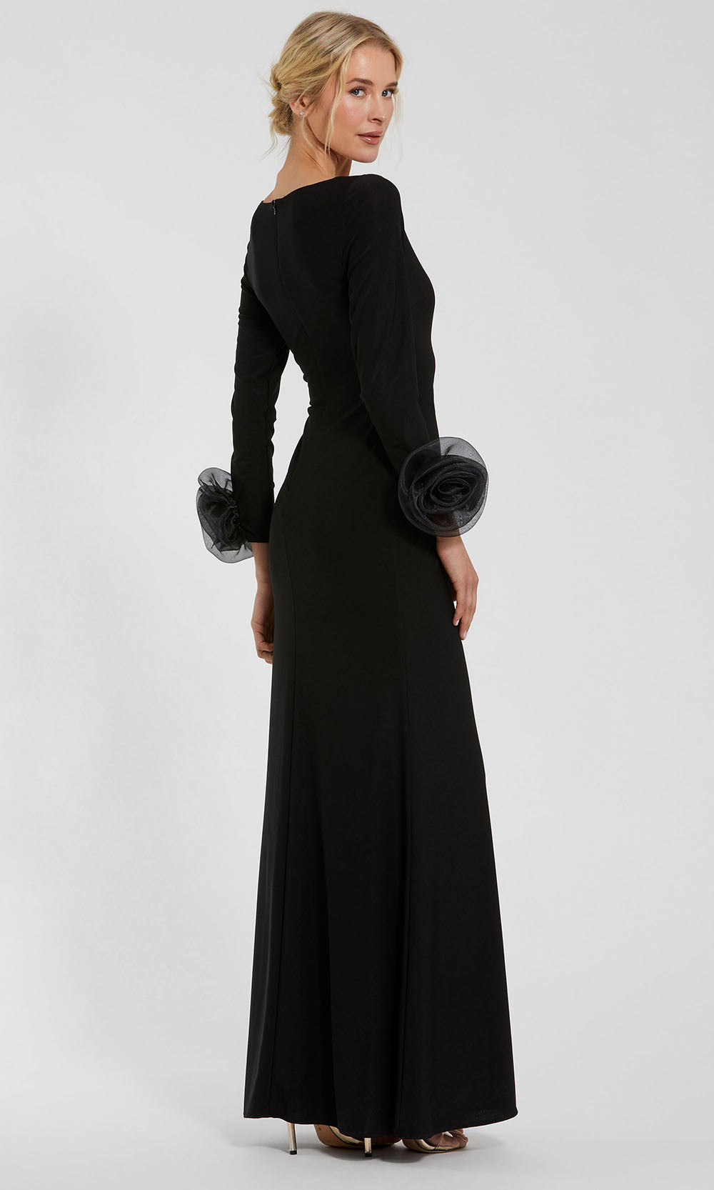 Ieena Duggal 49949 - Rosette Cuff Long Sleeve Sheath Gown Mother of the Bride Dresses