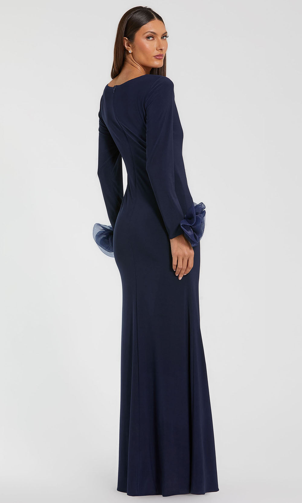 Ieena Duggal 49949 - Rosette Cuff Long Sleeve Sheath Gown Mother of the Bride Dresses