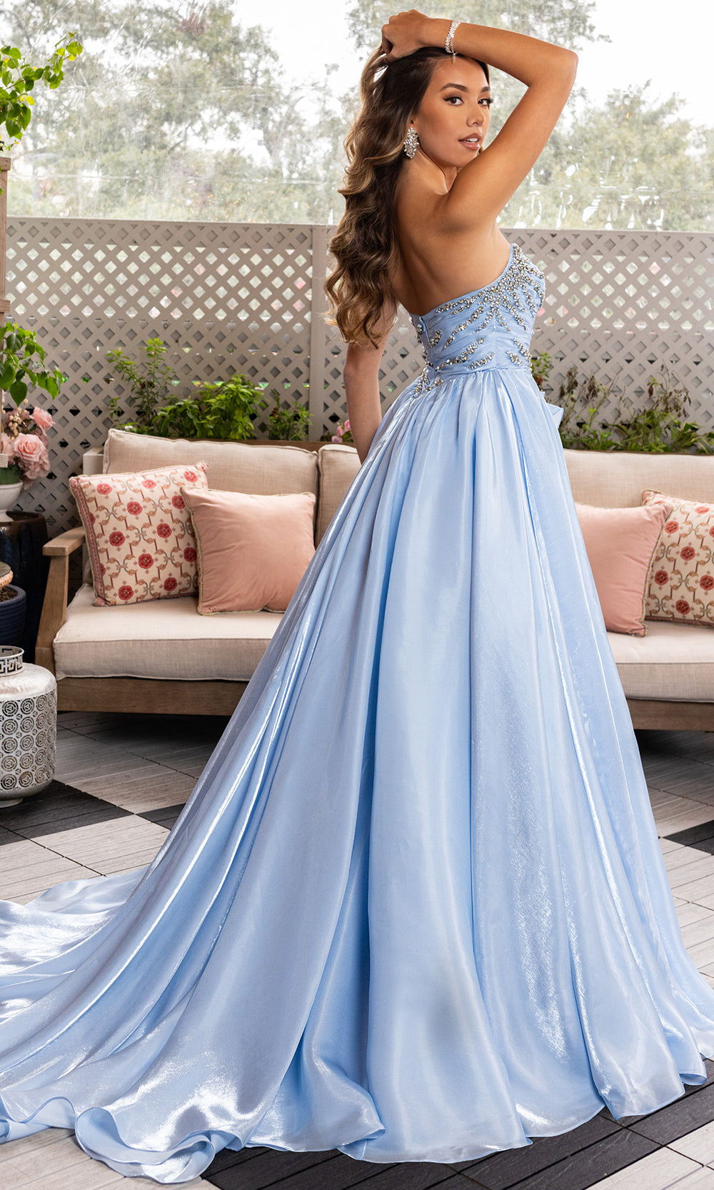 Rachel Allan 50368 - Scoop Embellished Gown with Floral Waist Ball Gowns