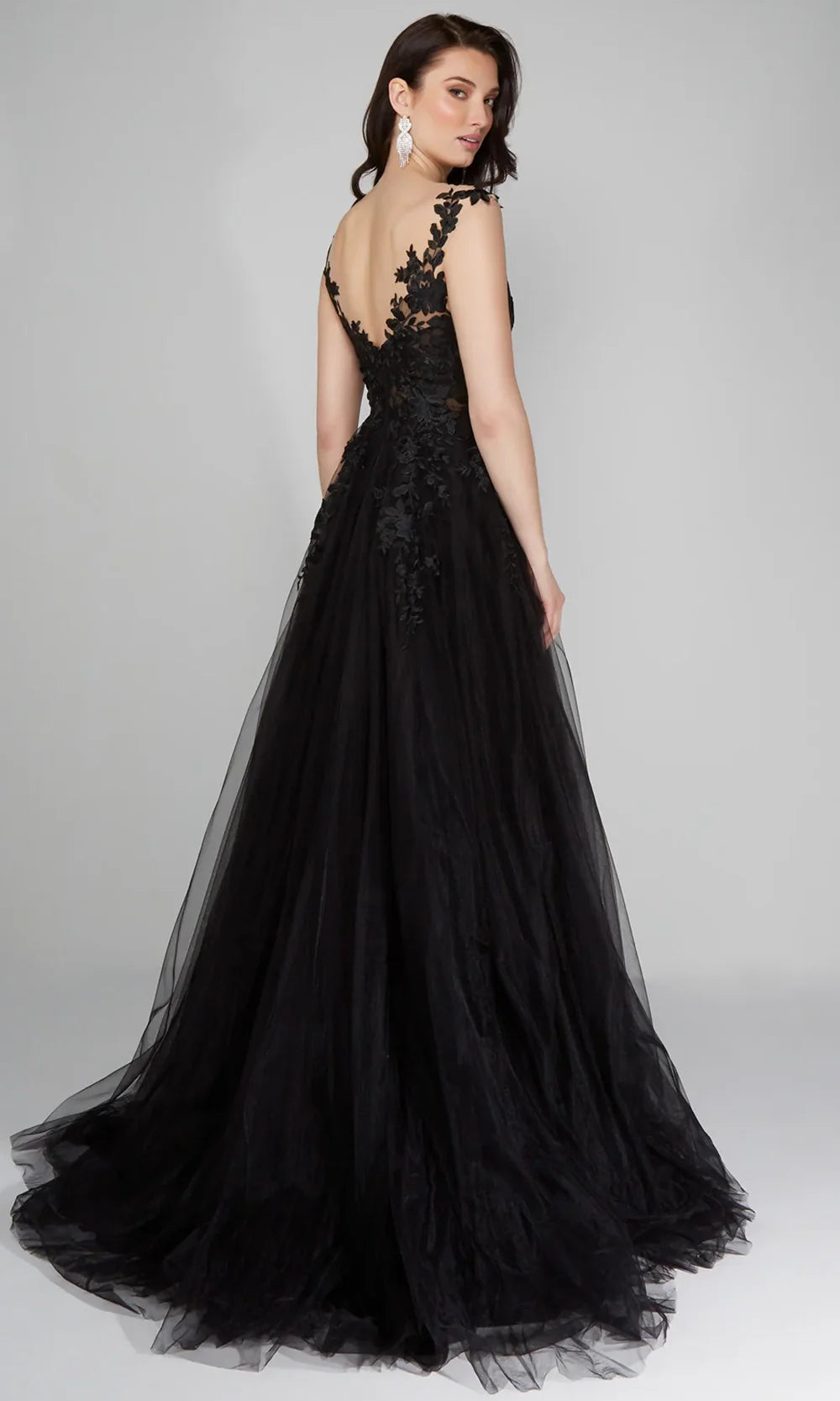 Alyce Paris 5090 - Cap Sleeve Lace Appliqued Tulle Gown Prom Dresses