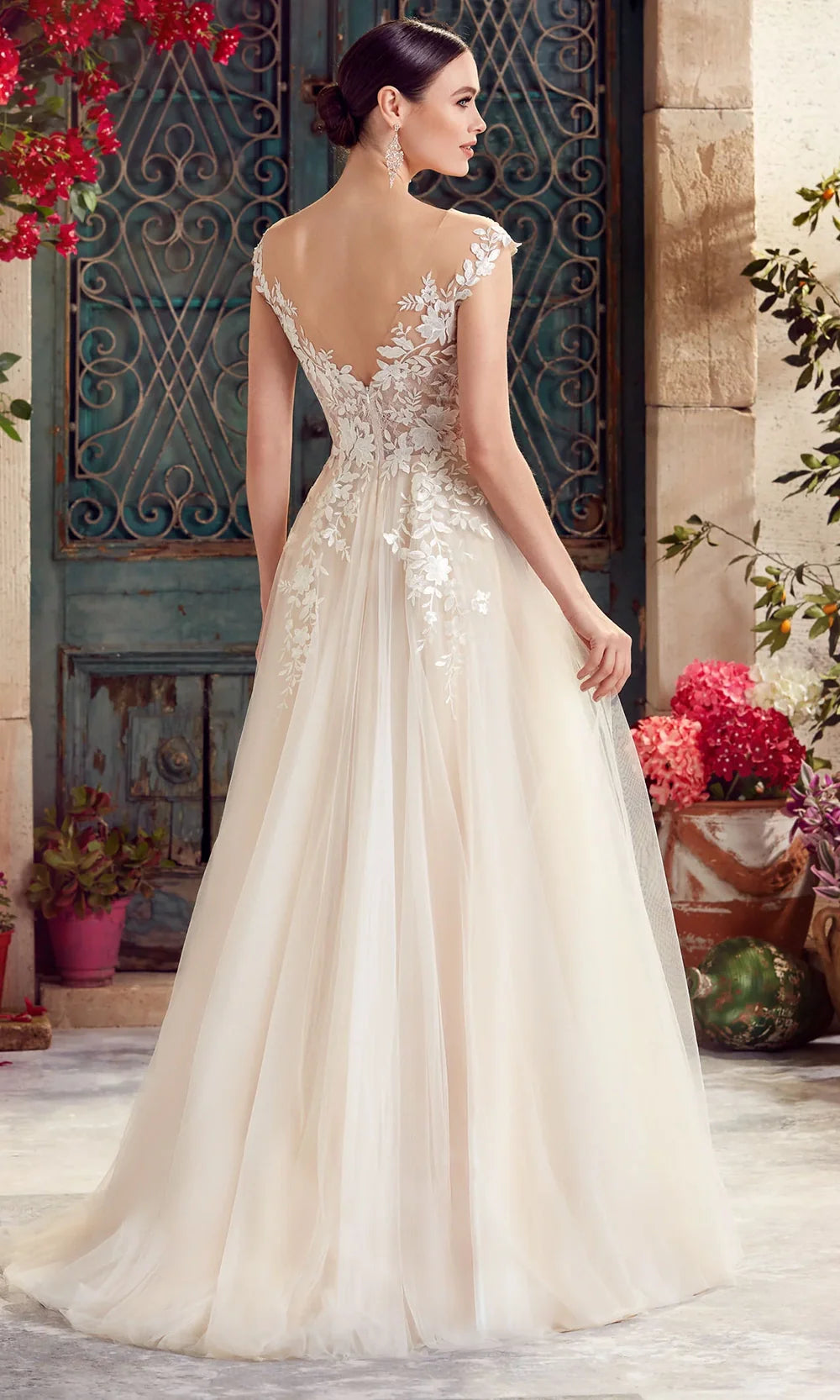 Alyce Paris 5090 - Cap Sleeve Lace Appliqued Tulle Gown Prom Dresses