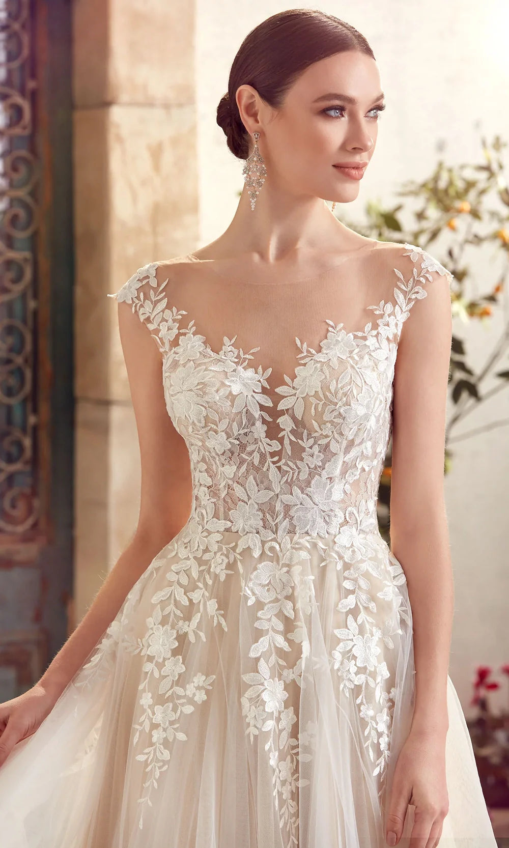 Alyce Paris 5090 - Cap Sleeve Lace Appliqued Tulle Gown Prom Dresses