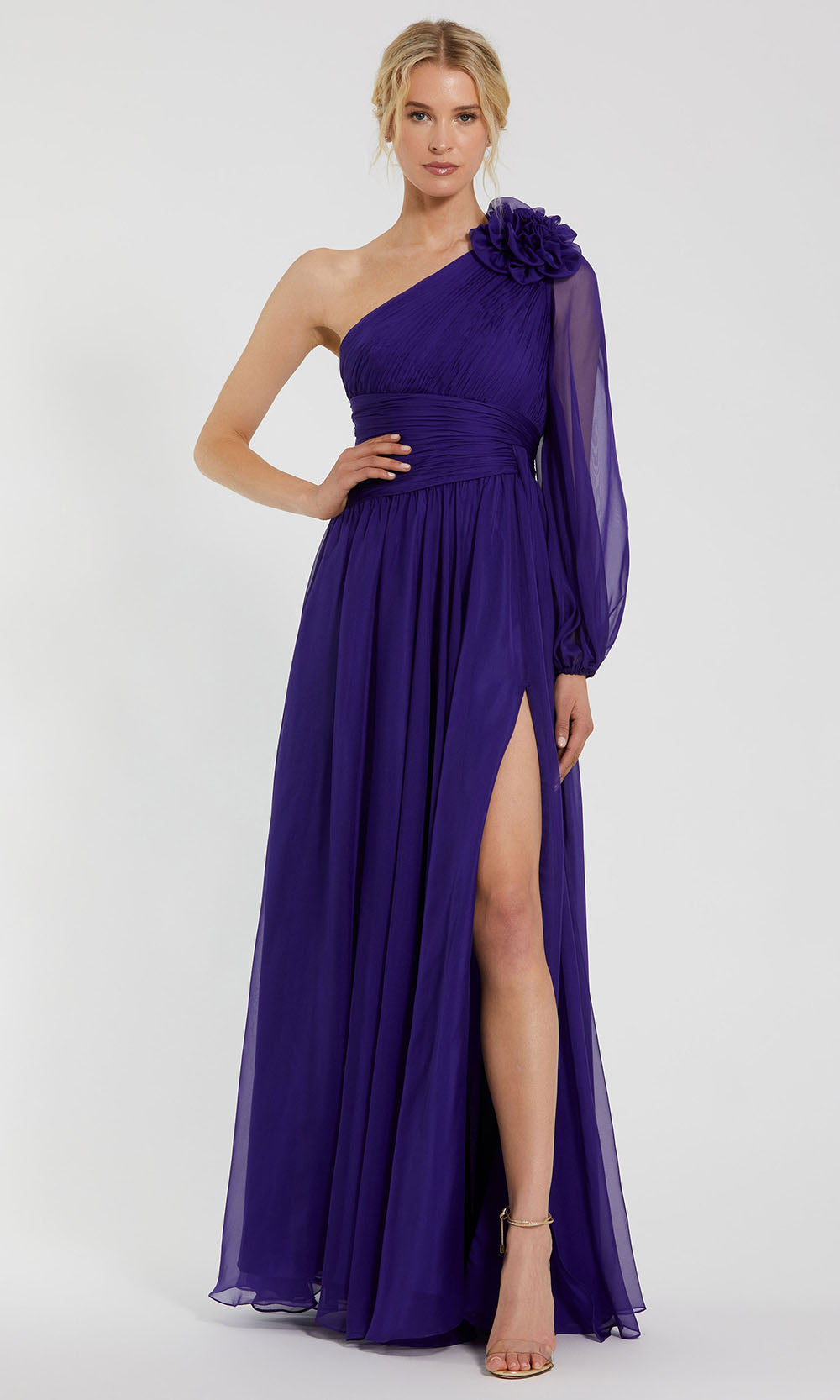 Ieena Duggal 56073 - Bishop Sleeve Ruched A-Line Gown Mother of the Bride Dresses