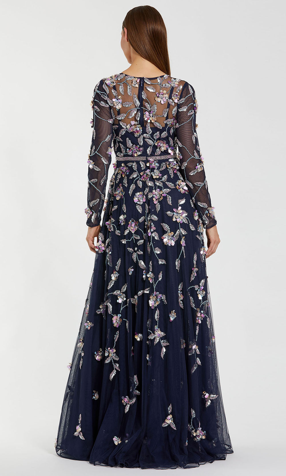 Mac Duggal 6183 - Illusion Jewel Embellished A-Line Gown Mother of the Bride Dresses