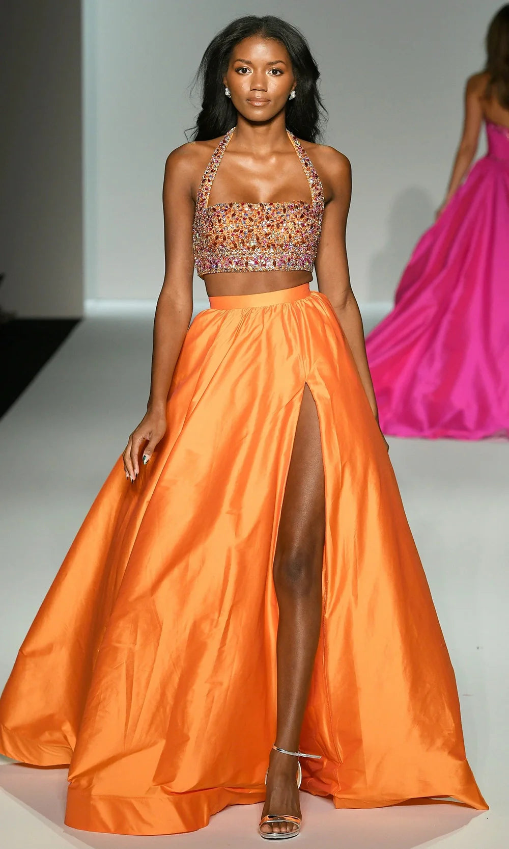 Sherri Hill 57245 - Two-Piece Taffeta A-line Gown with Slit Formal Gowns