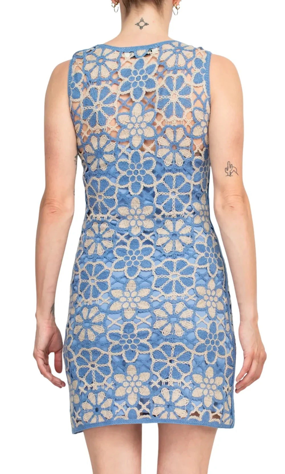 Taylor 6735M - Jewel Neck Floral Lace Mini Dress Cocktail Dresses