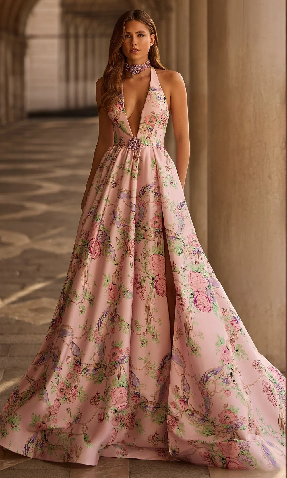 Sherri Hill 57600 Prom Dress - Aqua Print | NewYorkDress Sherri Hill 57600 Prom Dress - Aqua Print | NewYorkDress