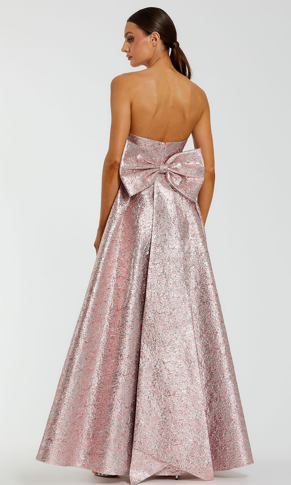 Mac Duggal 68805 - Textured Straight Neckline Gown with Oversized Bow Ball Gowns