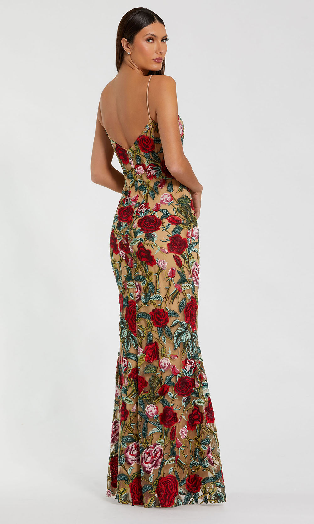 Ieena Duggal 68884 - Sweetheart Spaghetti Strap Floral Gown Evening Dresses