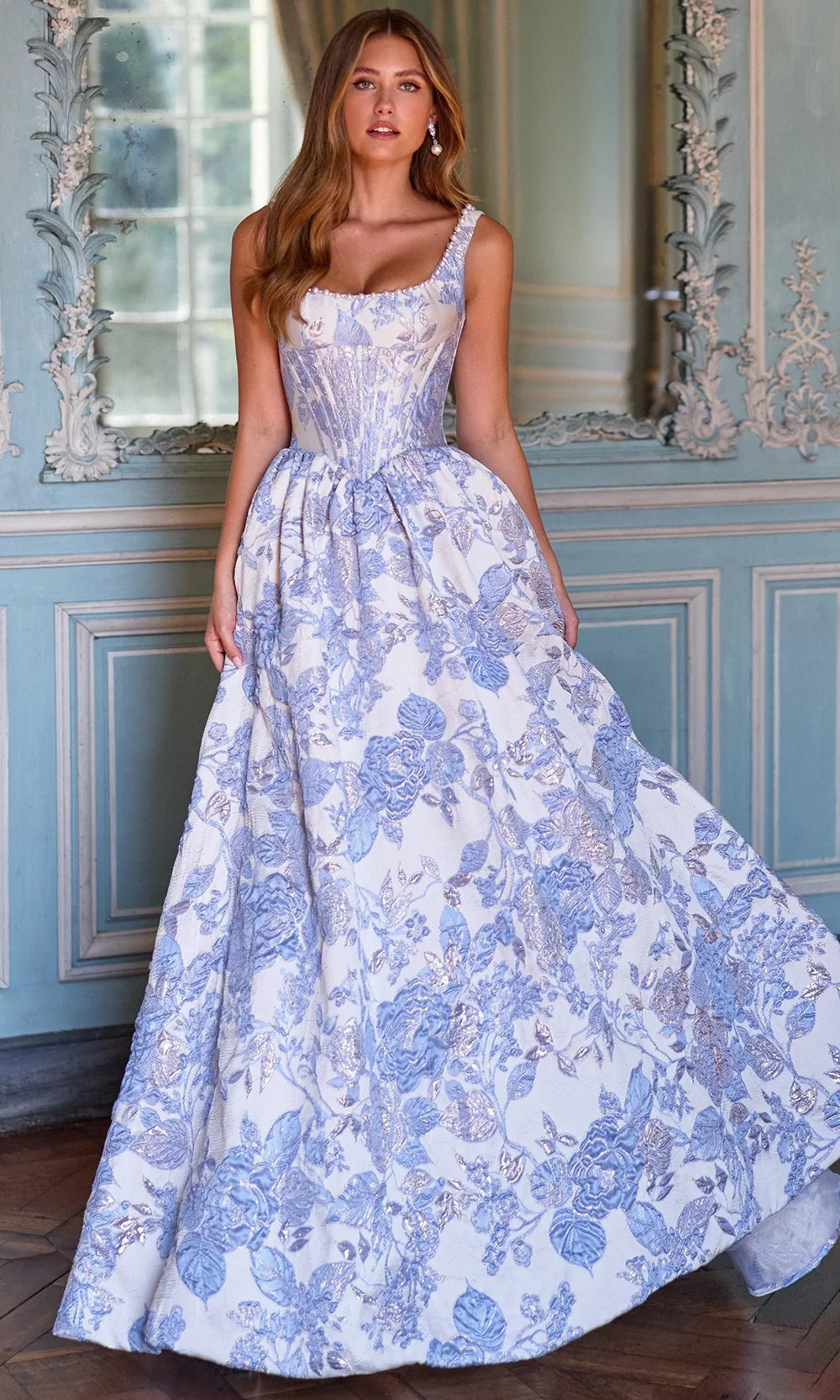 Sherri Hill 57731 - Long Brocade Ballgown Dress Sherri Hill 57731 - Long Brocade Ballgown Dress