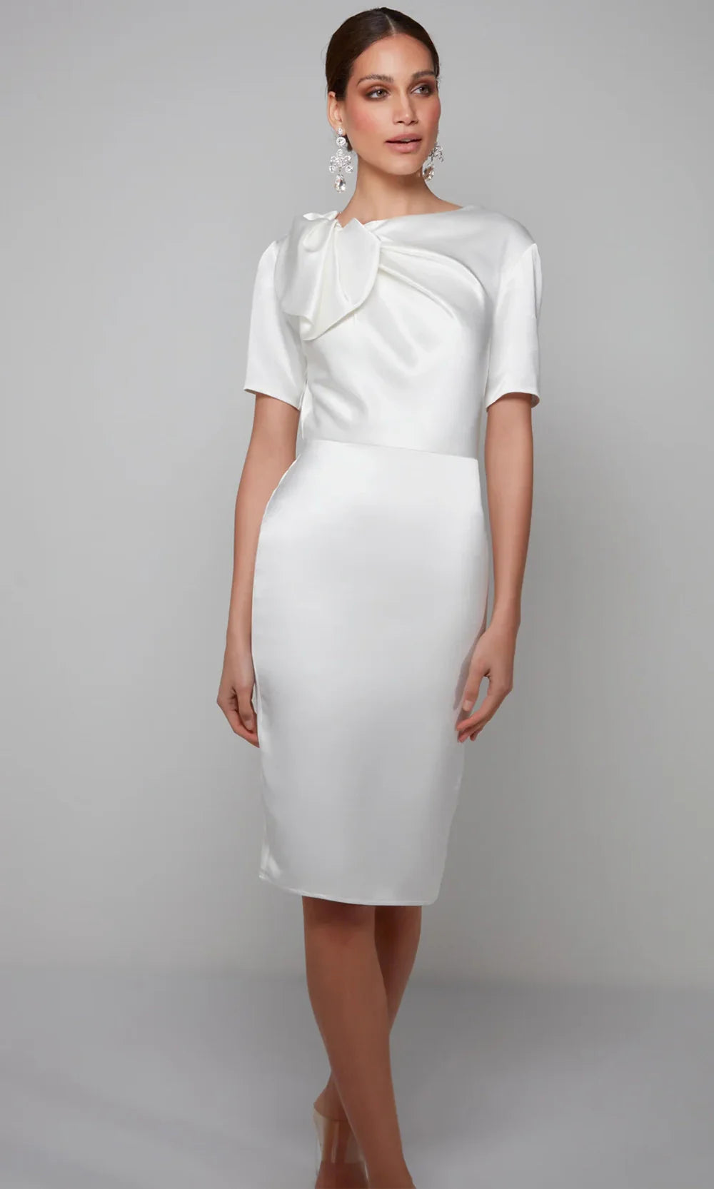 Alyce Paris 70009 - Jewel Neck Fitted Dress with Back Slit Mother of the Bride Dresses