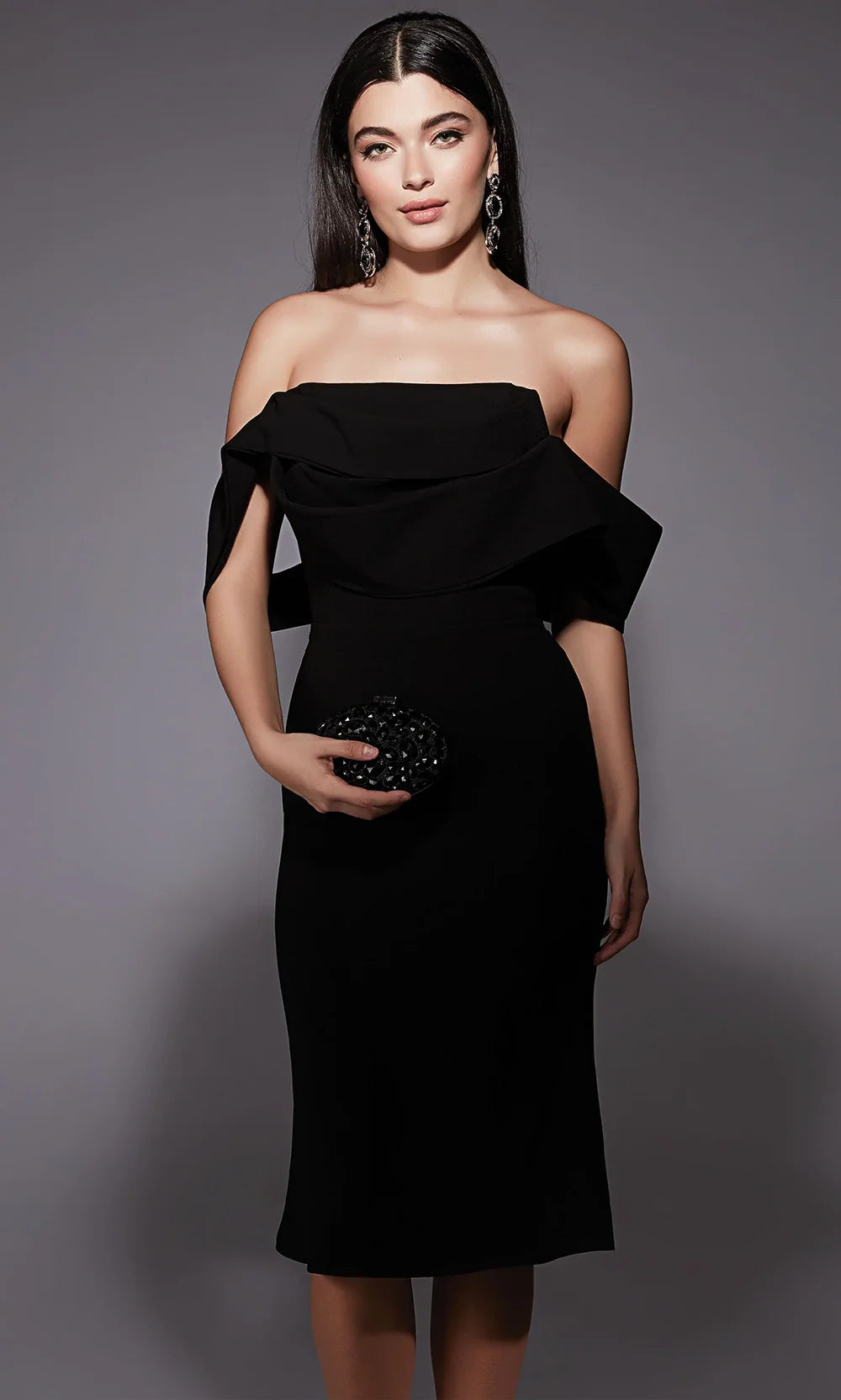 georgette knee length dress Santorelli Abstract Georgette Fit & Flare Knee-Length Dress