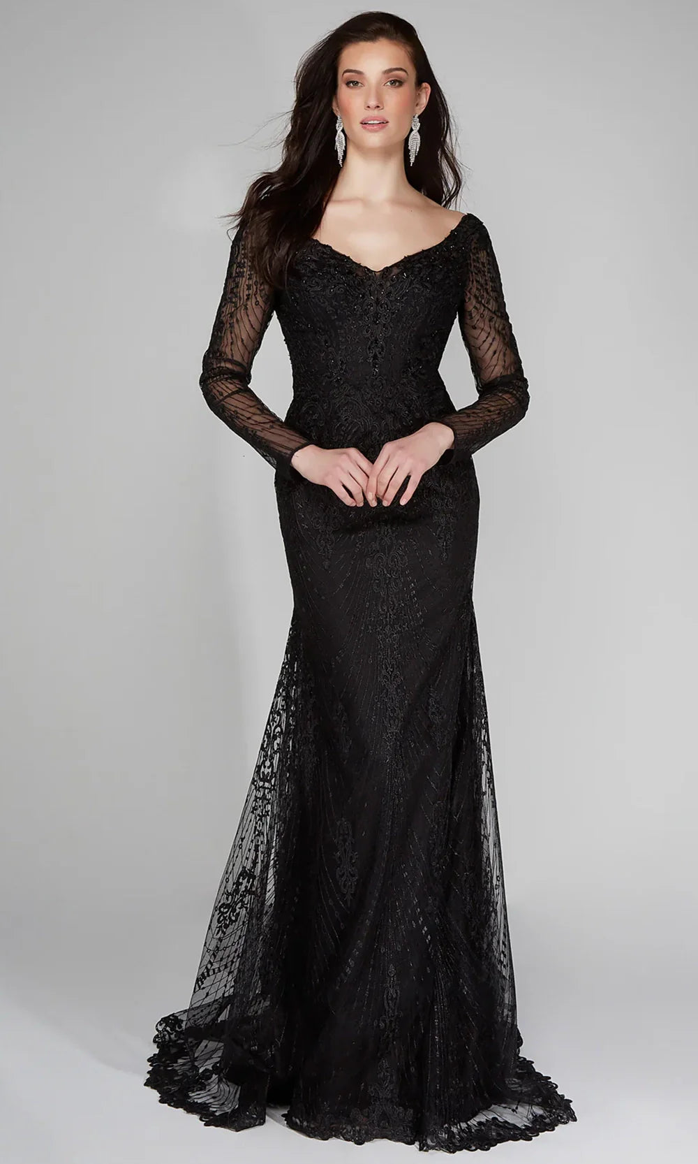 sachin and babi light blue dress Joanna Andraos Black Open-Back Dress with Embroidered