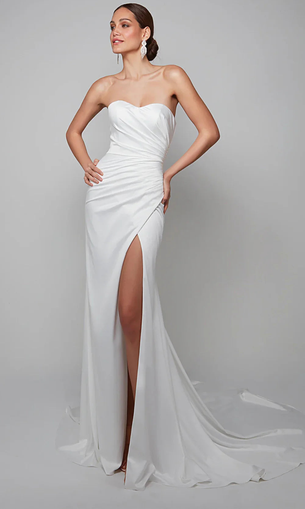 Alyce Paris 7057 - Elegant Sweetheart High Slit Bridal Gown Wedding Dresses