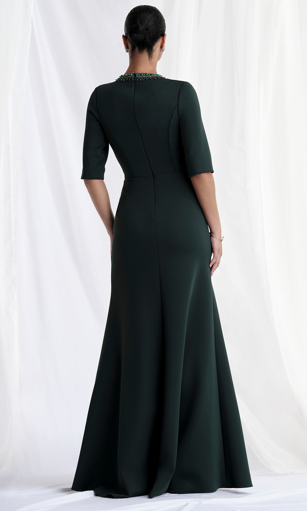 MGNY By Mori Lee 73154 - Elbow-Length Sleeve Scuba Knit Gown Mother of the Bride Dresses