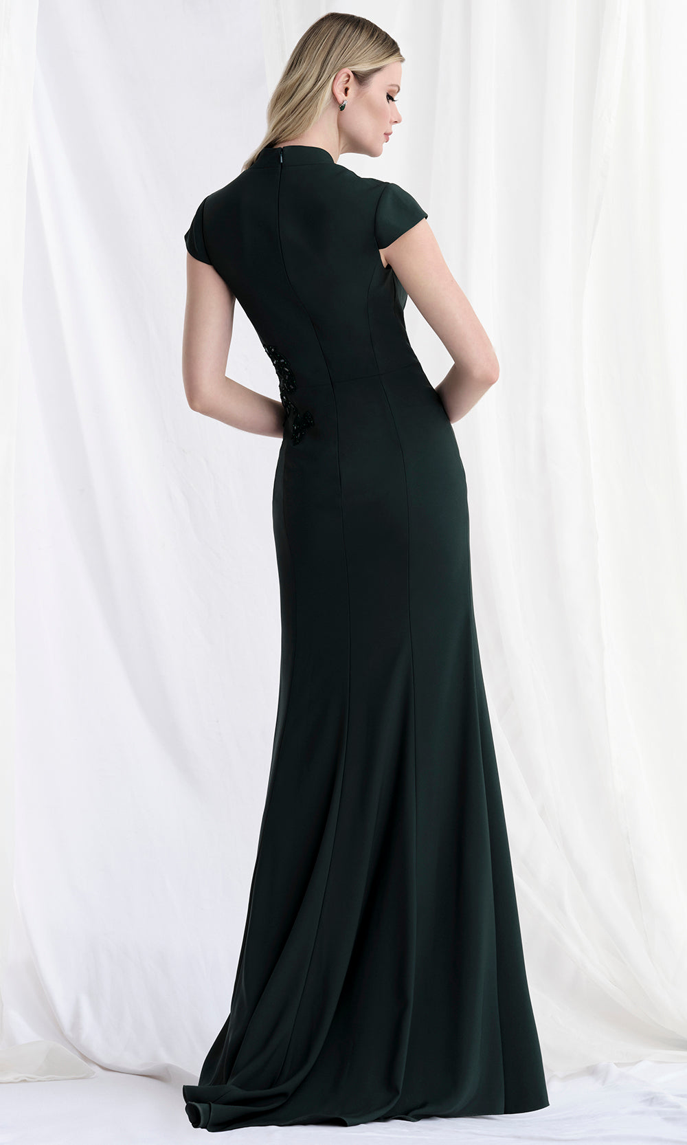 MGNY By Mori Lee 73163 - Embellished Cap Sleeve Gown with Slit Mother of the Bride Dresses