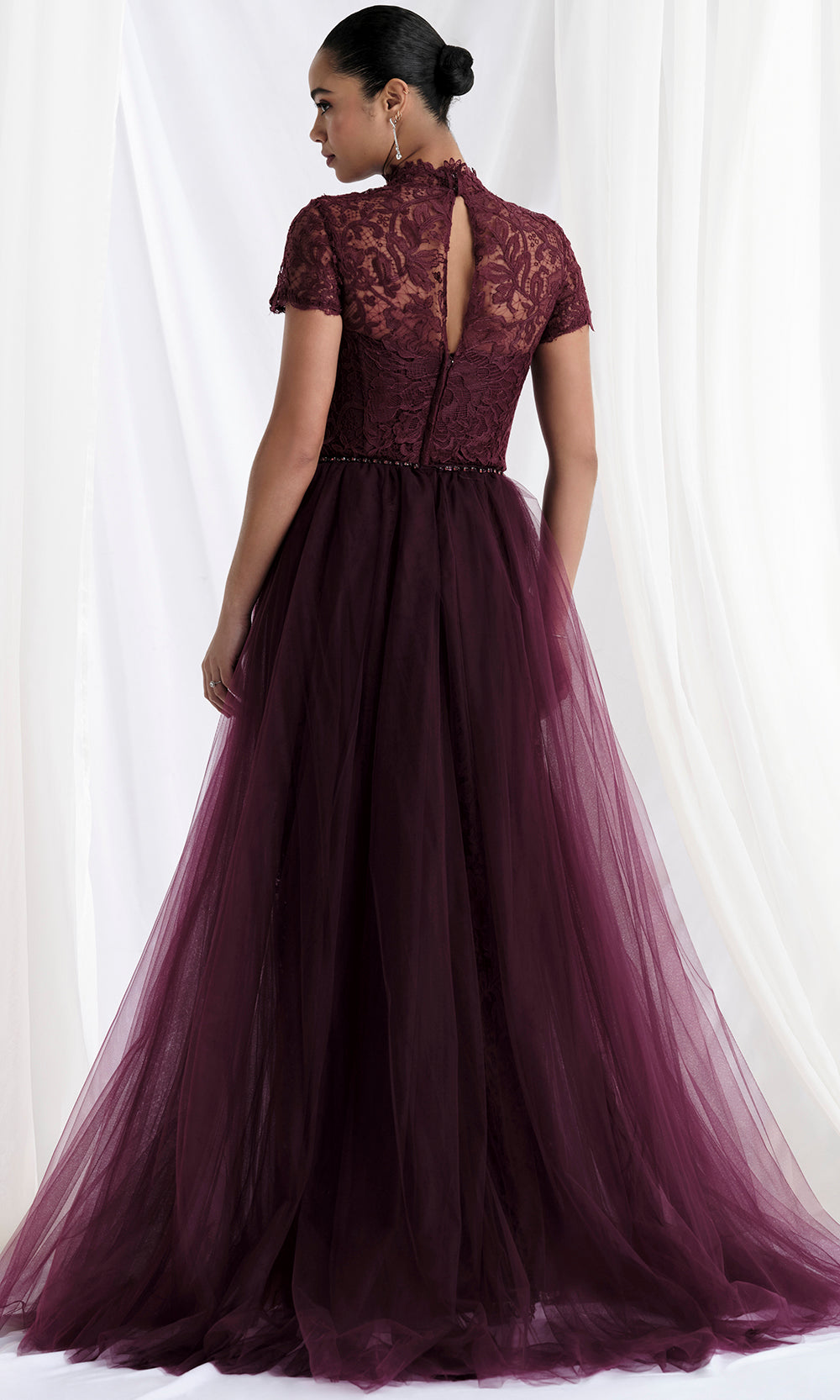MGNY By Mori Lee 73164 - Short Sleeve Floral Lace Evening Gown Mother of the Bride Dresses