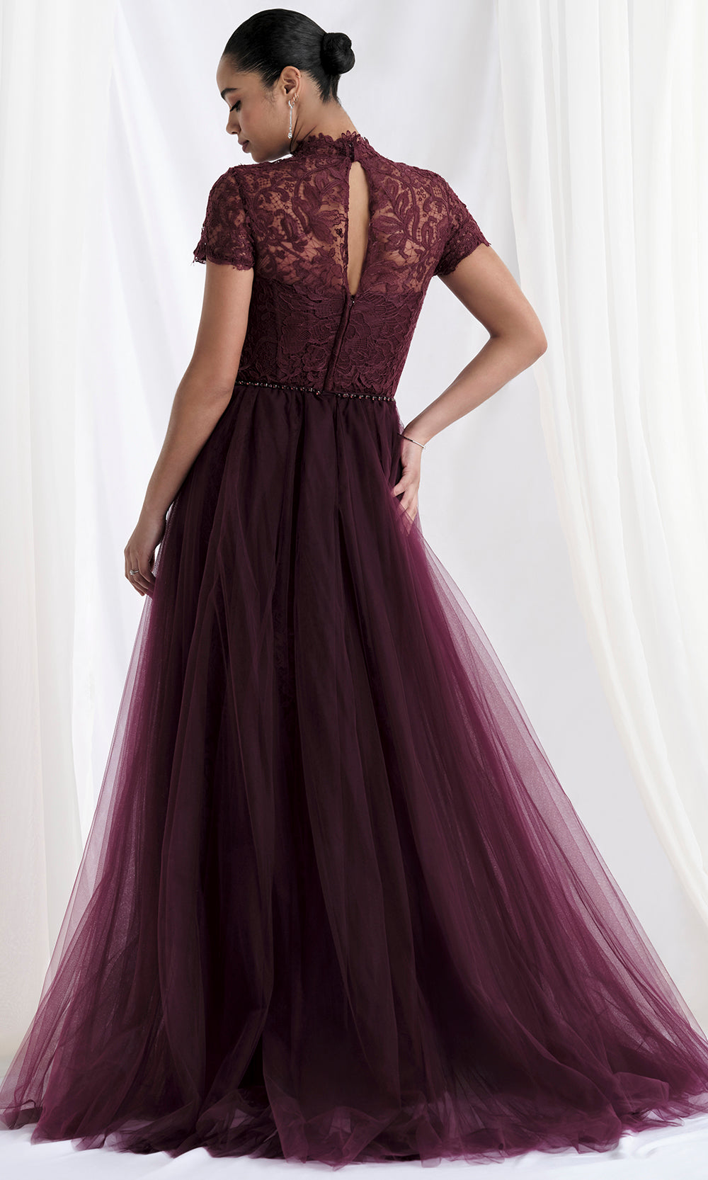 MGNY By Mori Lee 73164 - Short Sleeve Floral Lace Evening Gown Mother of the Bride Dresses