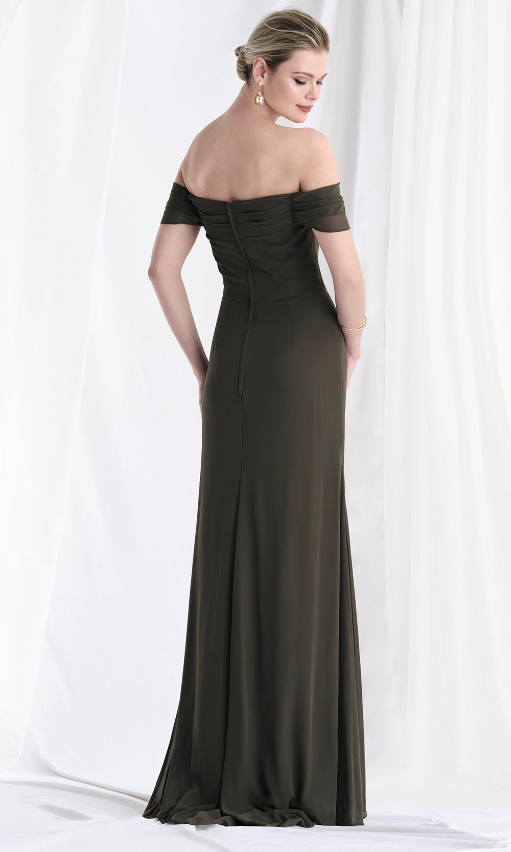 MGNY By Mori Lee 73165 - Cowl Neck A-Line Gown with Floral Waist Mother of the Bride Dresses