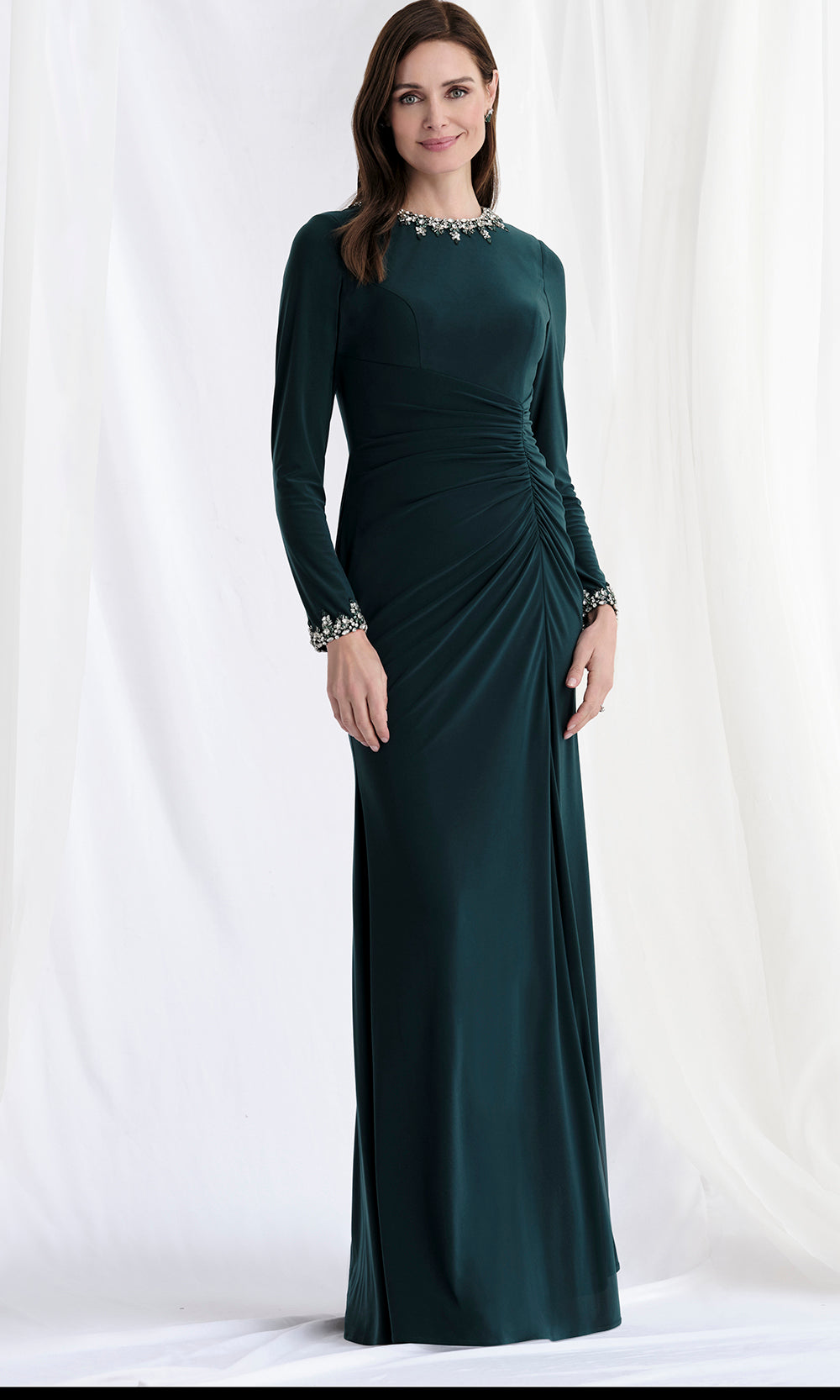 MGNY By Mori Lee 73166 - Ruched Bodice Jewel Neckline Gown Mother of the Bride Dresses