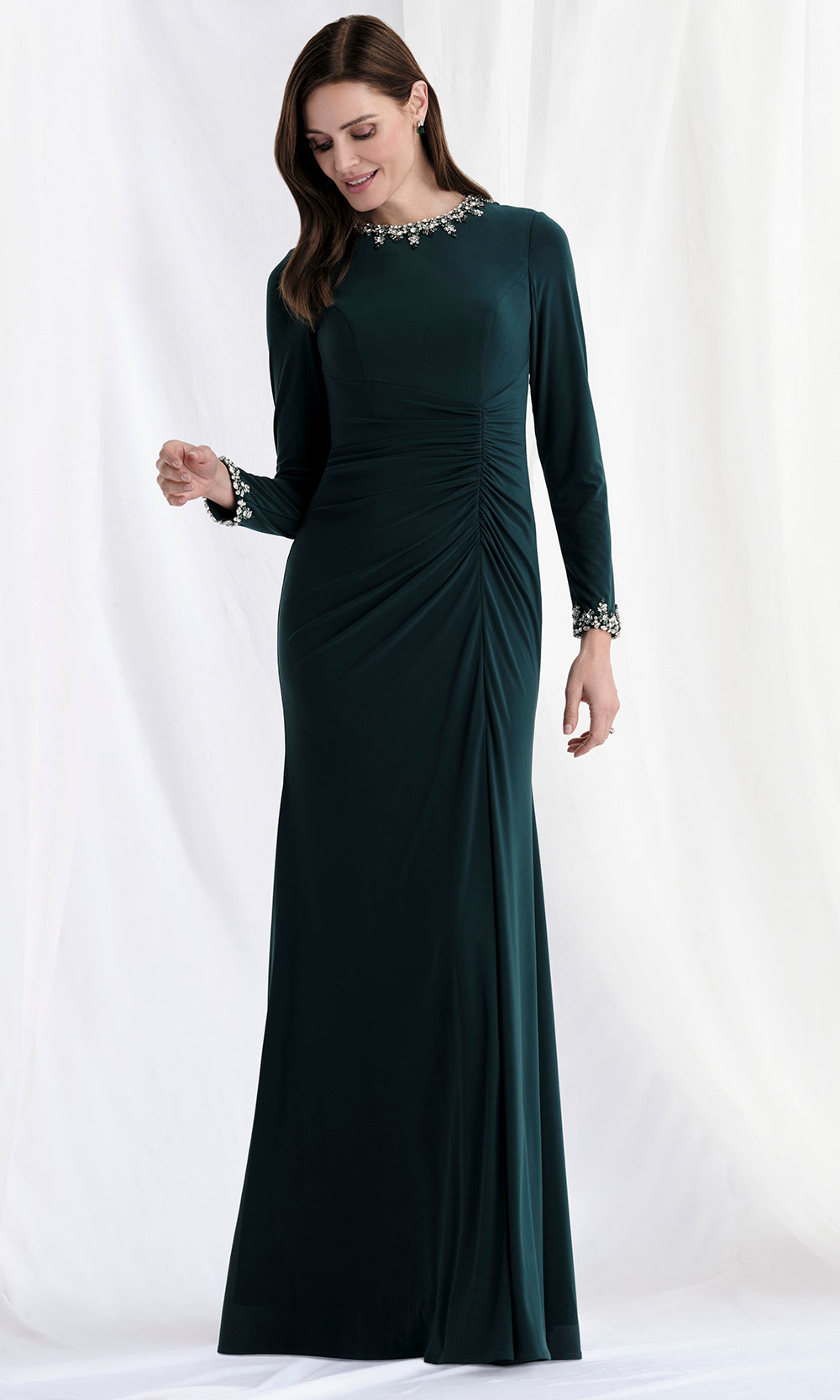 MGNY By Mori Lee 73166 - Ruched Bodice Jewel Neckline Gown Mother of the Bride Dresses