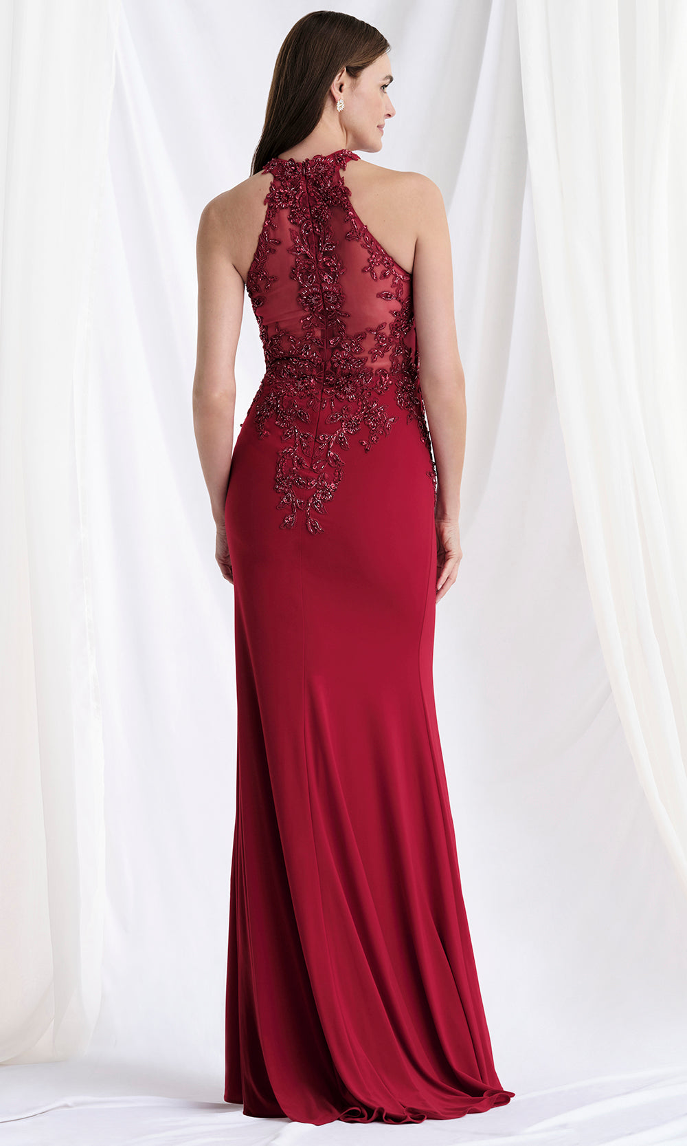 MGNY By Mori Lee 73168 - Illusion Back Embroidered Long Gown Mother of the Bride Dresses