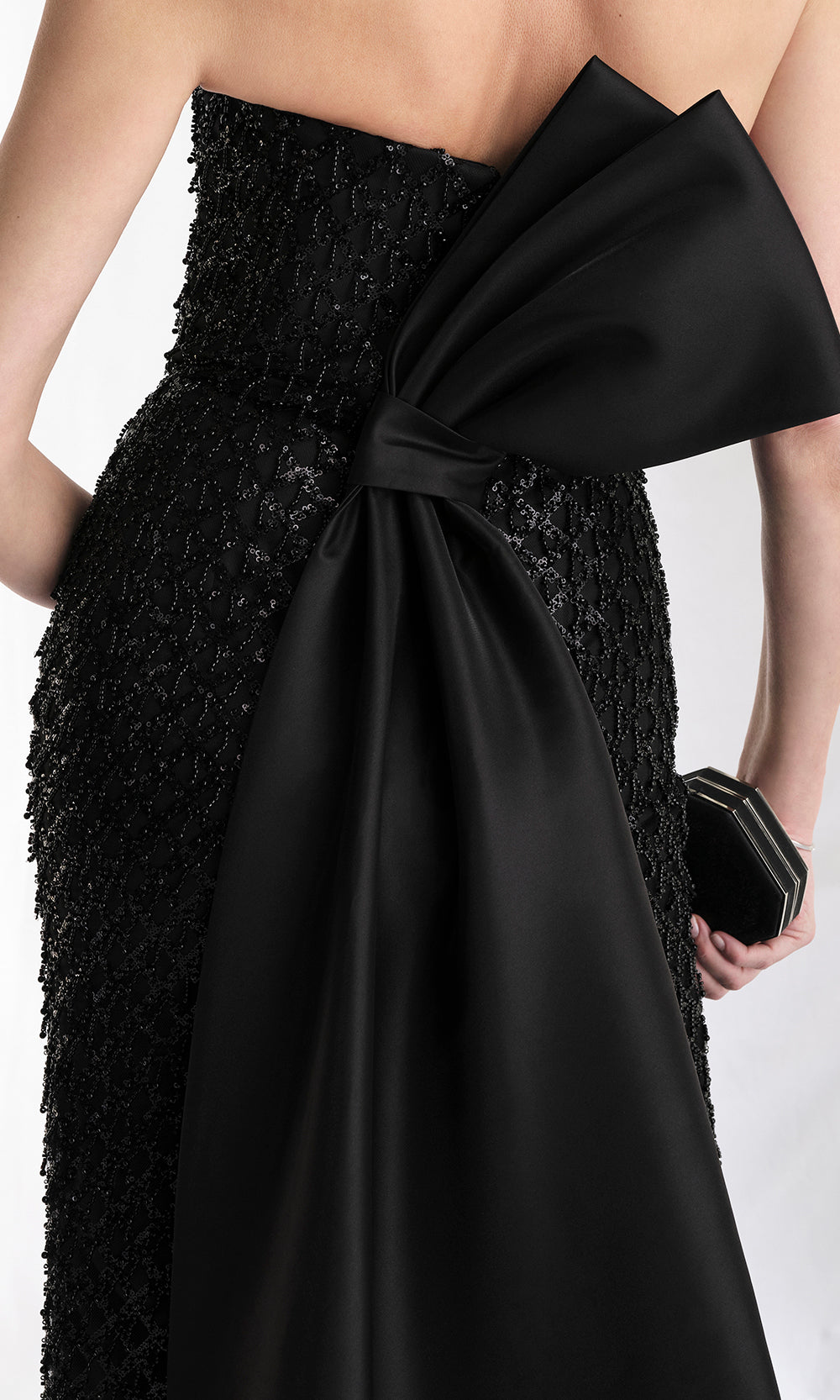 MGNY By Mori Lee 73170 - Scoop Neck Fringe Gown with Satin Bow Mother of the Bride Dresses
