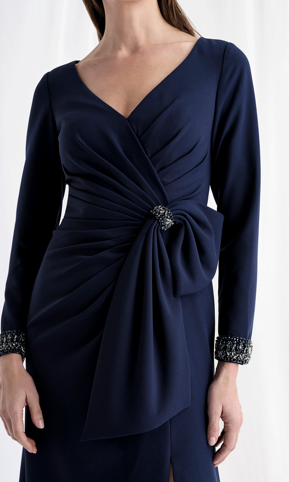 MGNY By Mori Lee 73172 - Beaded Cuff Sheath Evening Gown Mother of the Bride Dresses