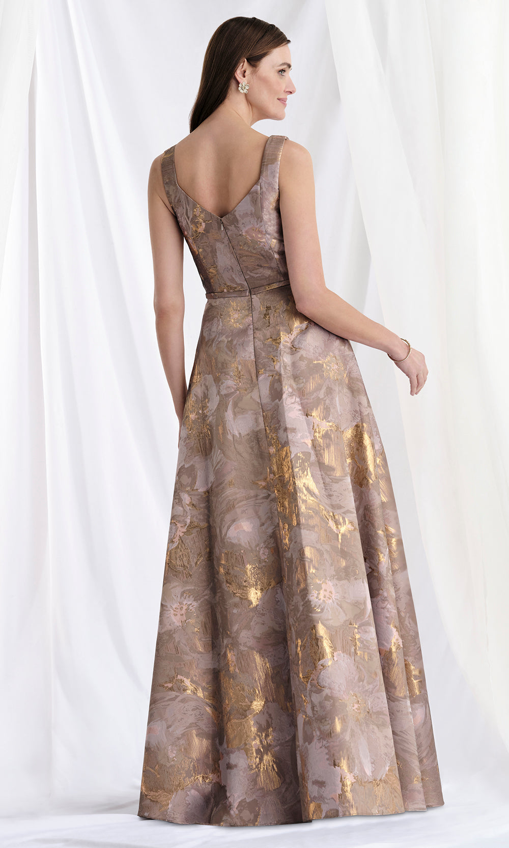 MGNY By Mori Lee 73174 - Wide Strap A-Line Gown with Floral Appliques Mother of the Bride Dresses