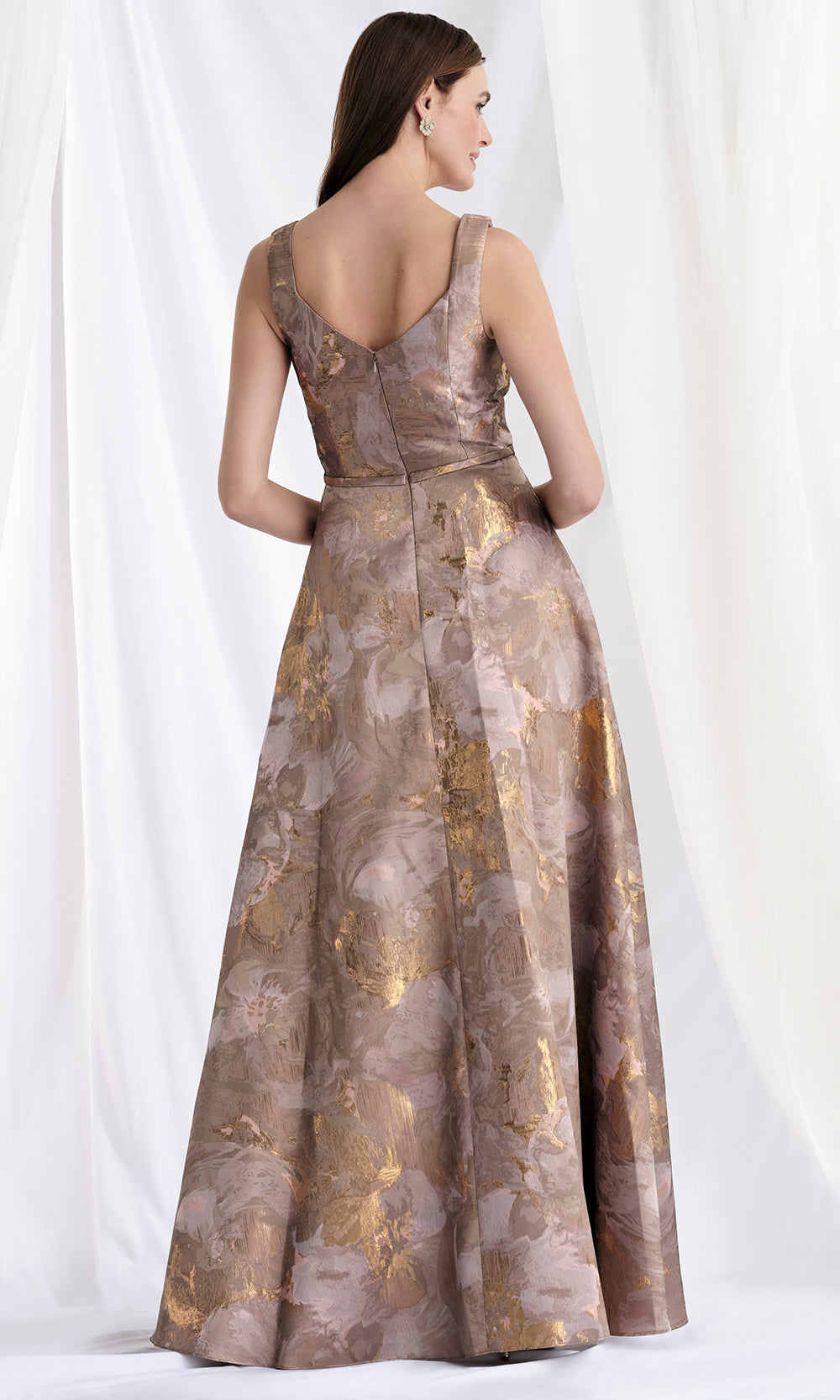 MGNY By Mori Lee 73174 - Wide Strap A-Line Gown with Floral Appliques Mother of the Bride Dresses