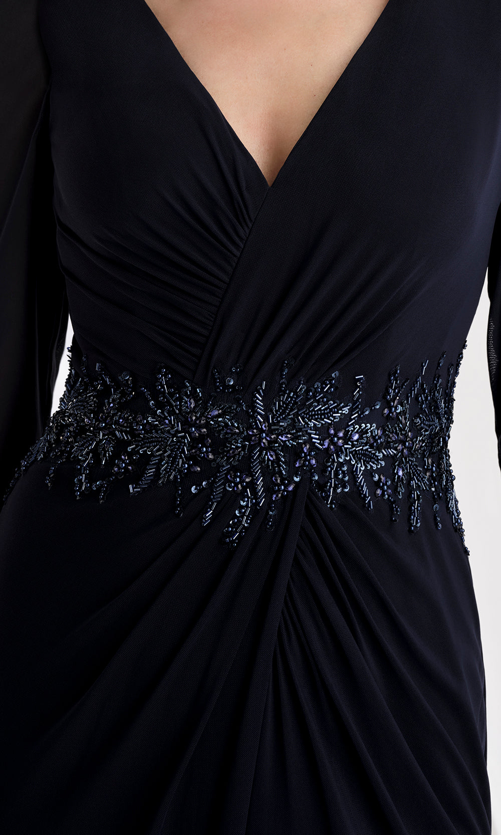 MGNY By Mori Lee 73175 - Beaded Waist Long Slit Gown Mother of the Bride Dresses