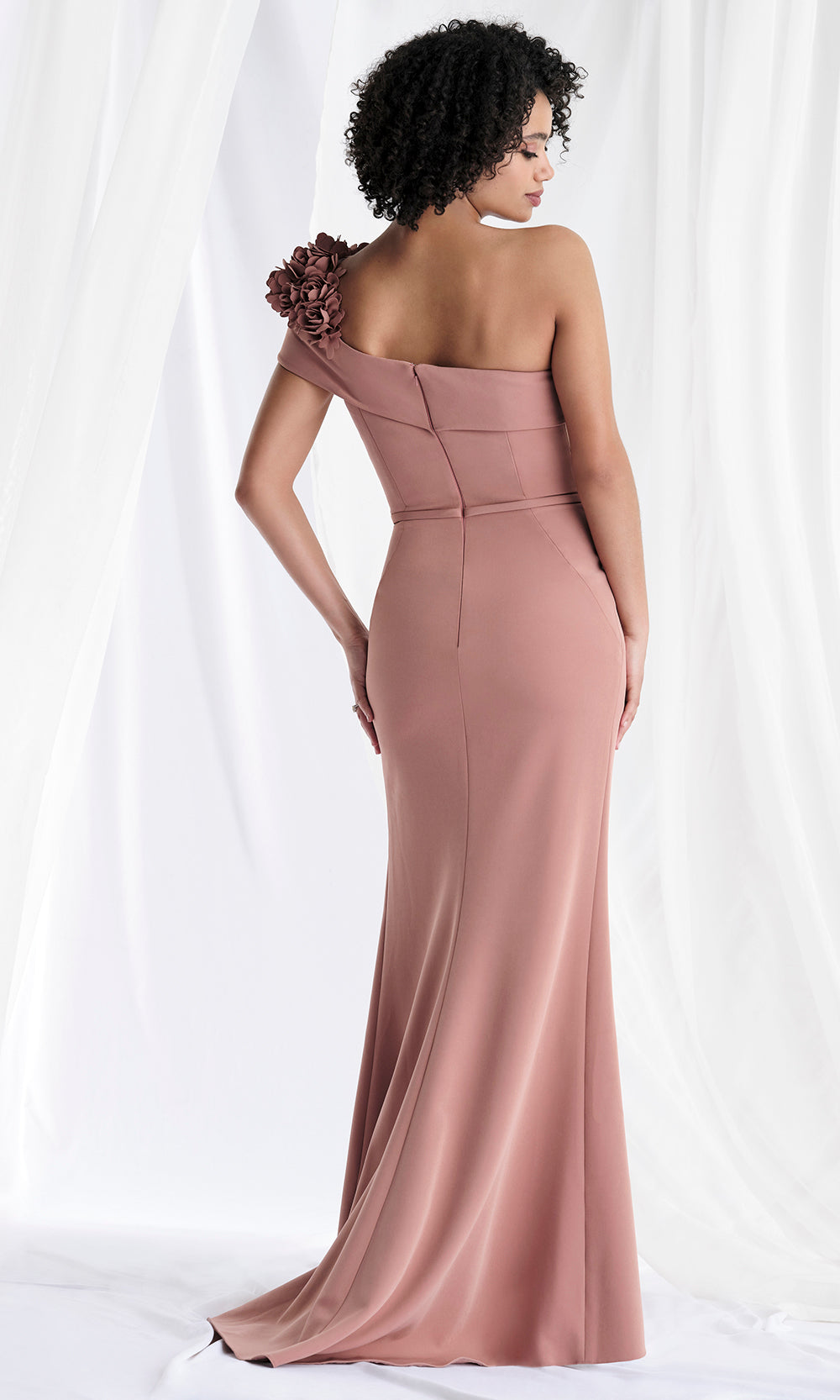 MGNY By Mori Lee 73180 - Asymmetric Crepe Evening Gown with Slit Mother of the Bride Dresses