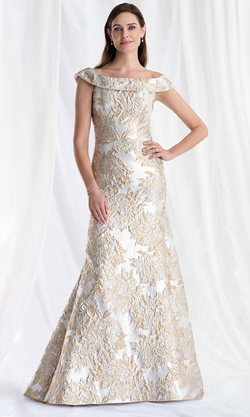 MGNY By Mori Lee 73181 - Trumpet Skirt Off Shoulder Brocade Gown Mother of the Bride Dresses