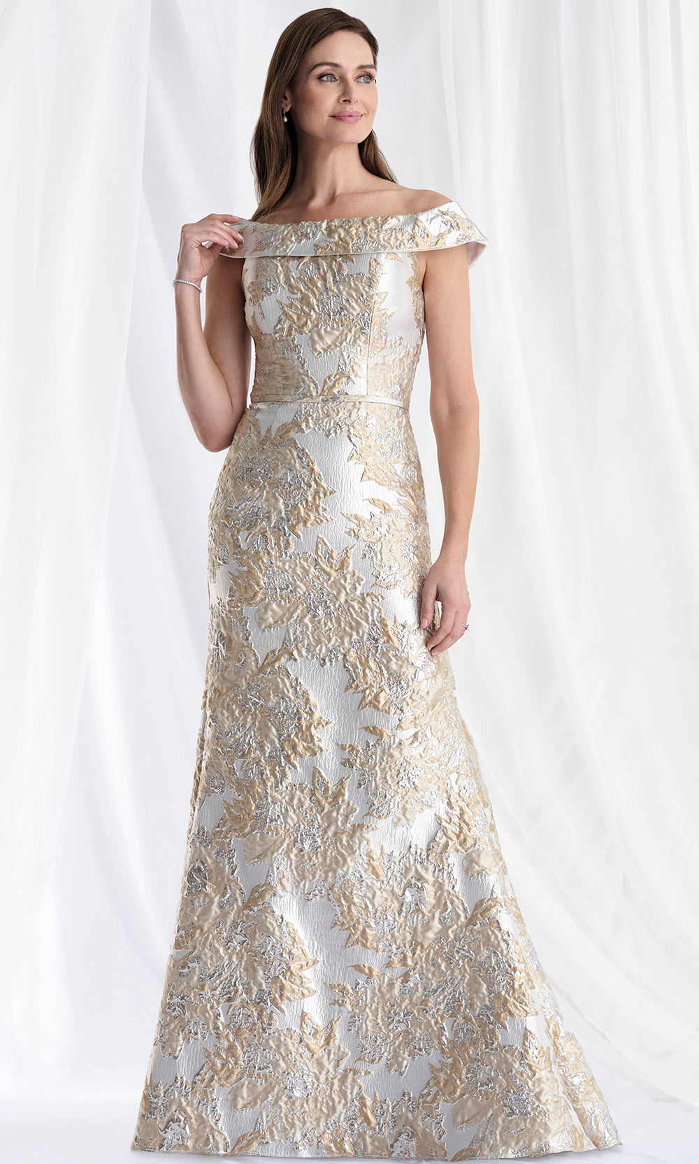 MGNY By Mori Lee 73181 - Trumpet Skirt Off Shoulder Brocade Gown Mother of the Bride Dresses