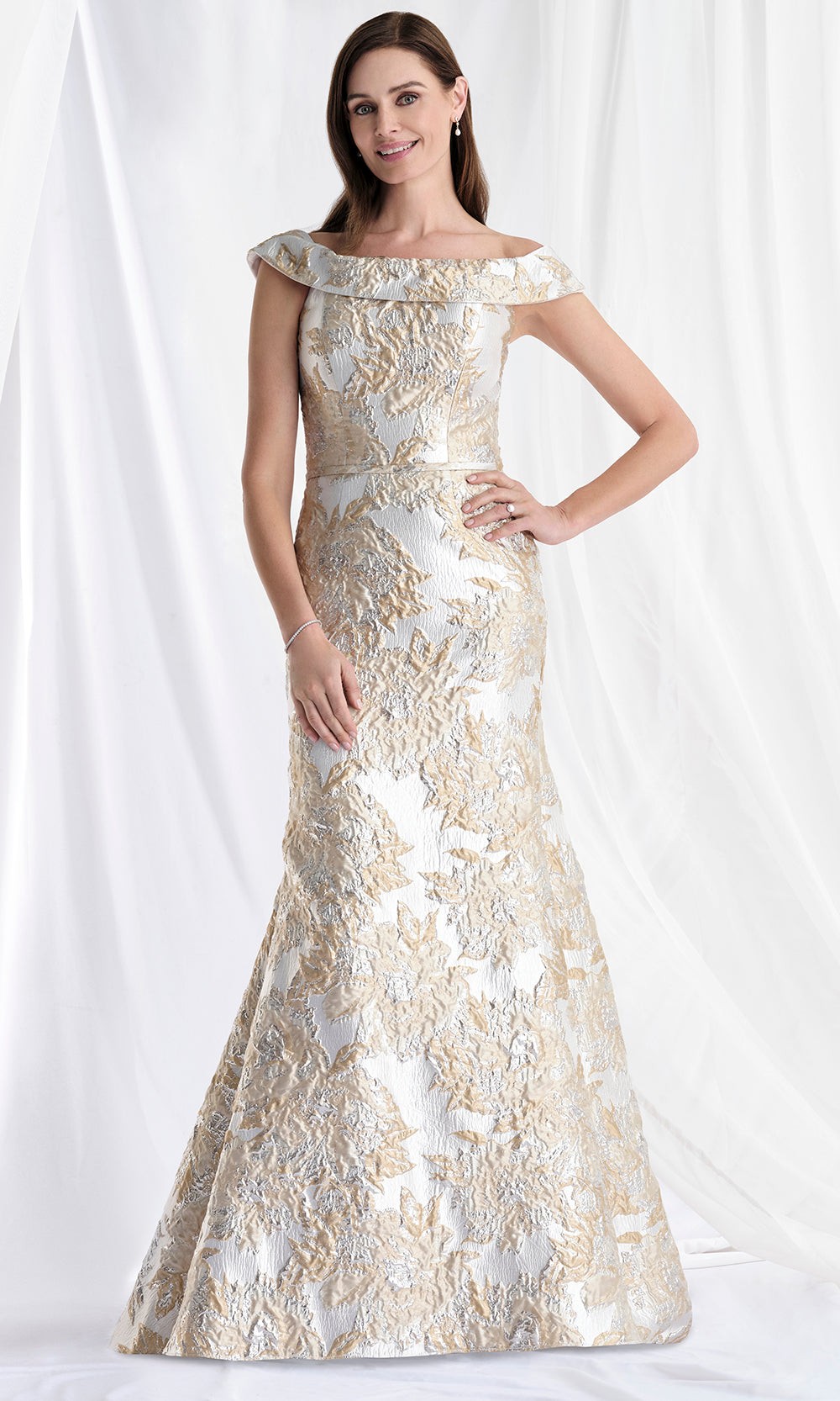 MGNY By Mori Lee 73181 - Trumpet Skirt Off Shoulder Brocade Gown Mother of the Bride Dresses