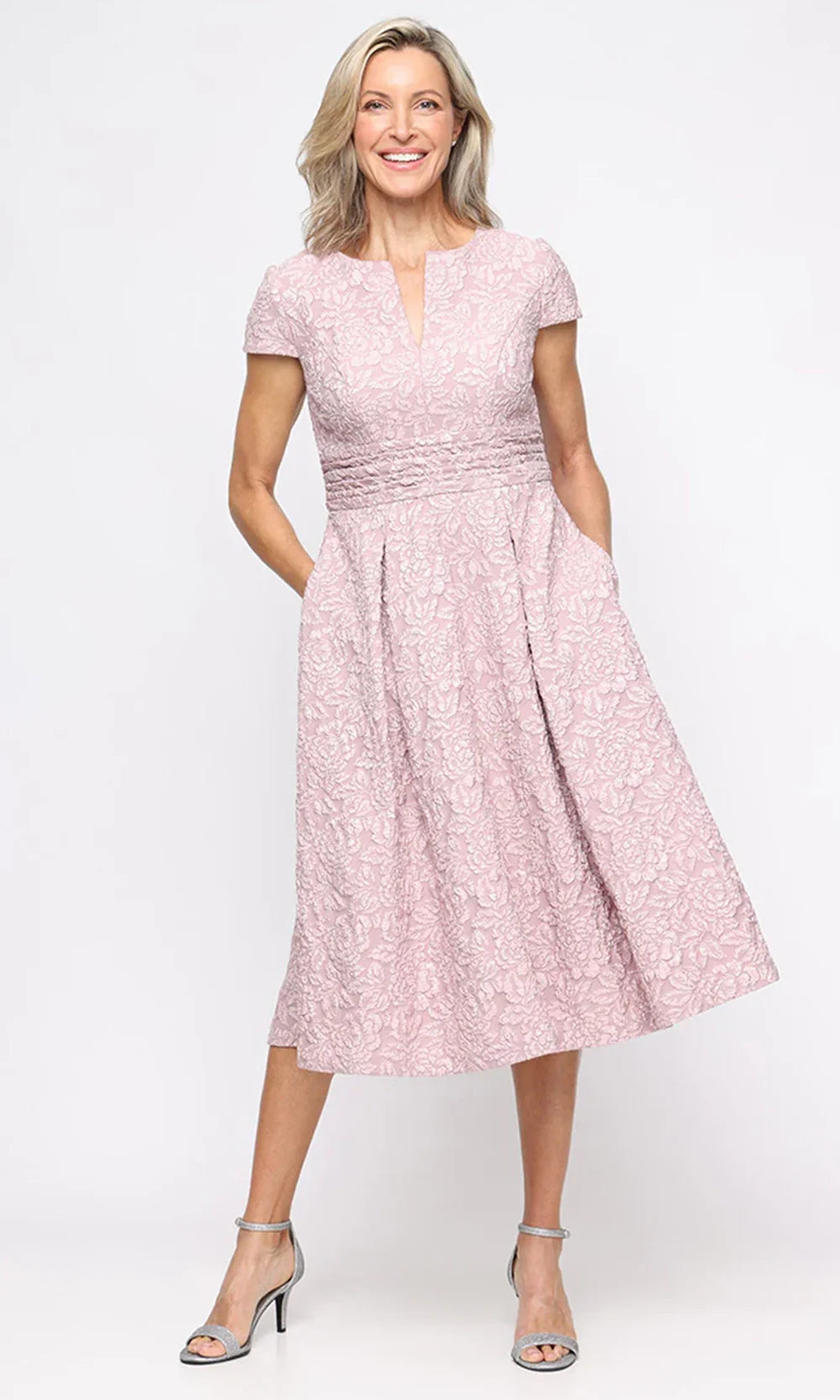Alex Evenings Women's A-Line Midi Dress - Blush
