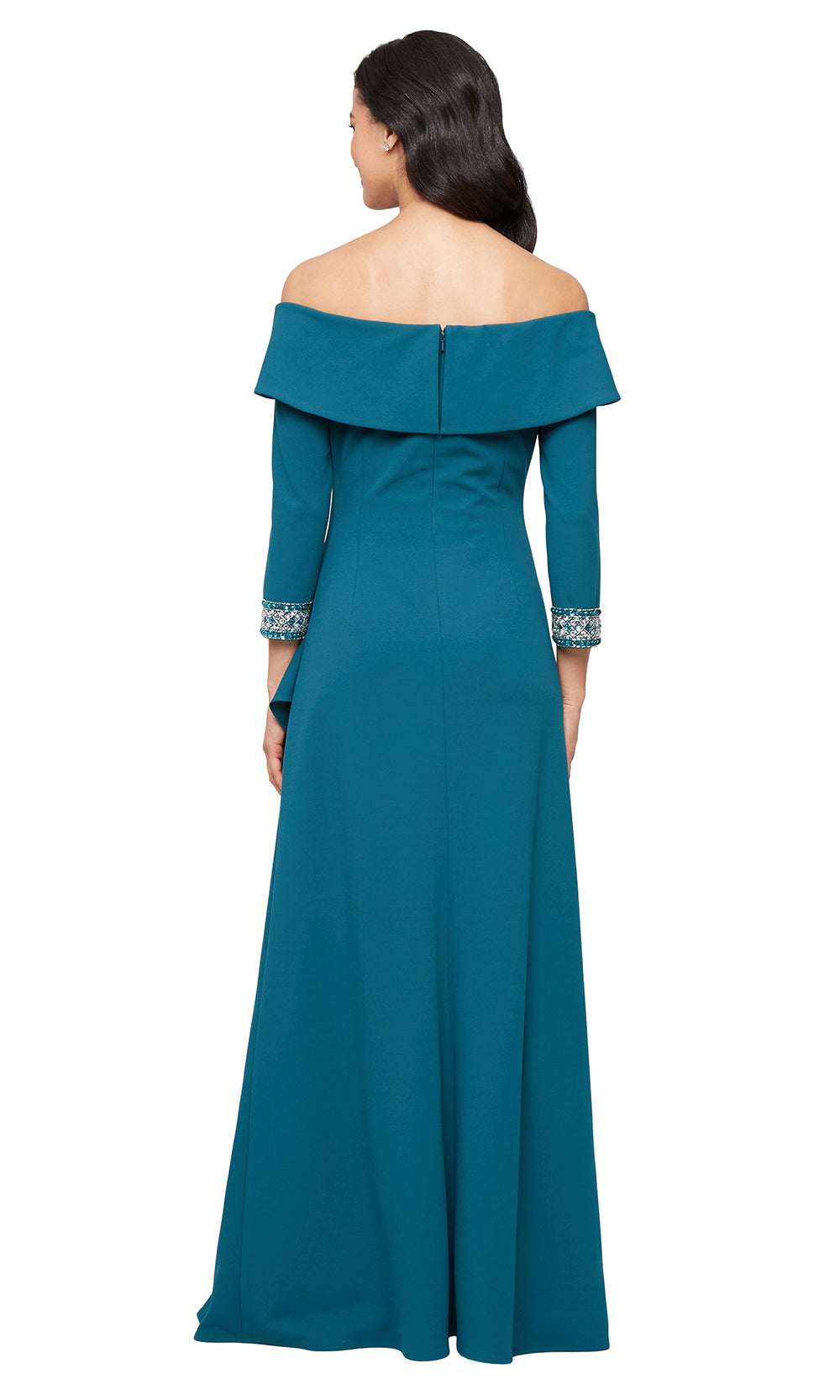 Alex Evenings 8160531 - Cascading Ruffle Long Sleeve Evening Gown Mother of the Bride Dresses