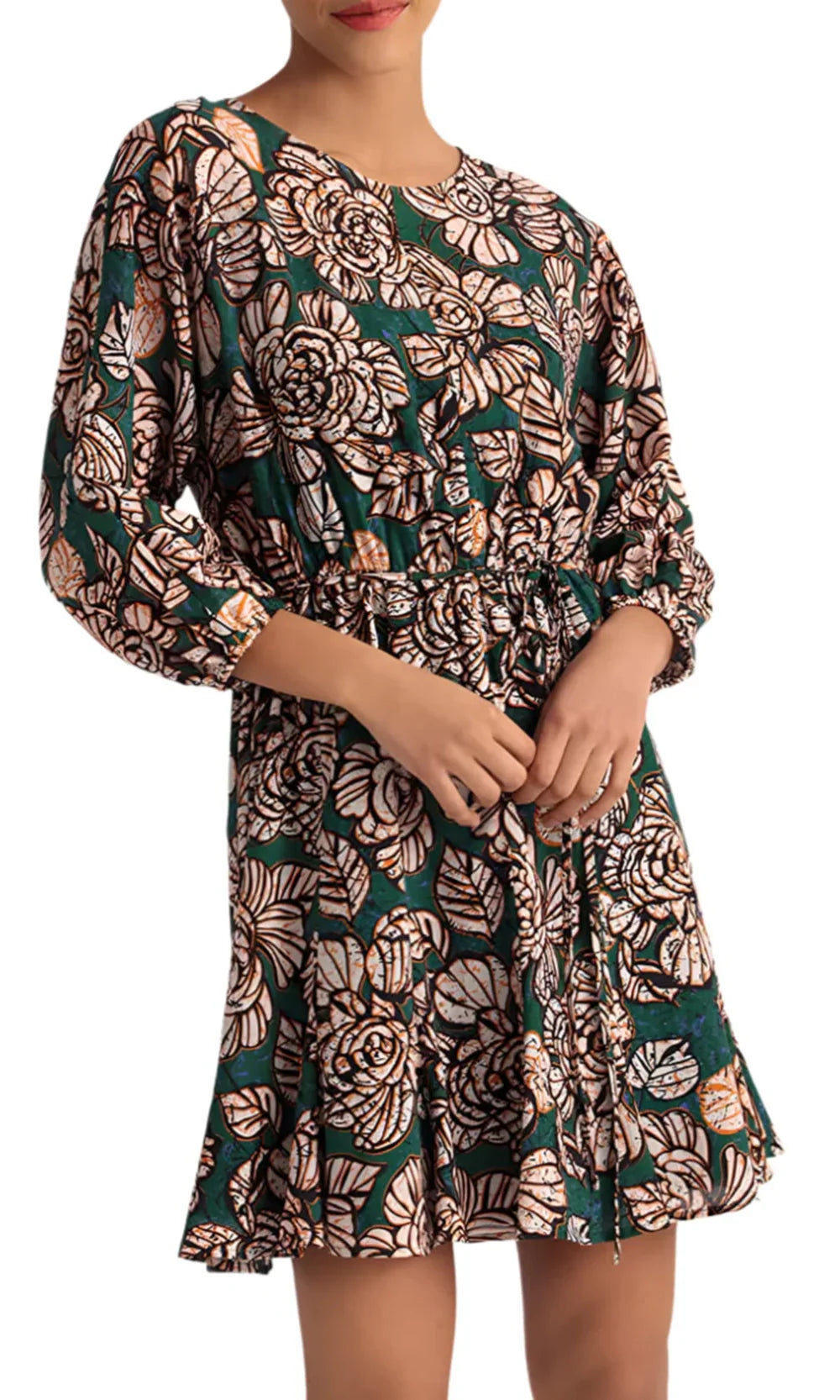 Donna Morgan D7698M - Tie Waist Floral Print A-Line Dress Homecoming Dresses