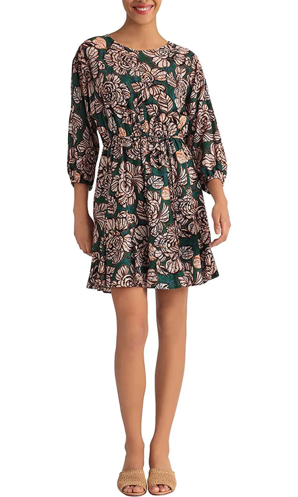 DONNA MORGAN Floral 3/4 Sleeve Godet Fit & Flare Mini Dress, Size 2 in Klygr/hong at Nordstrom Rack DONNA MORGAN Floral 3/4 Sleeve Godet Fit & Flare Mini Dress, Size 2 in Klygr/hong at Nordstrom Rack