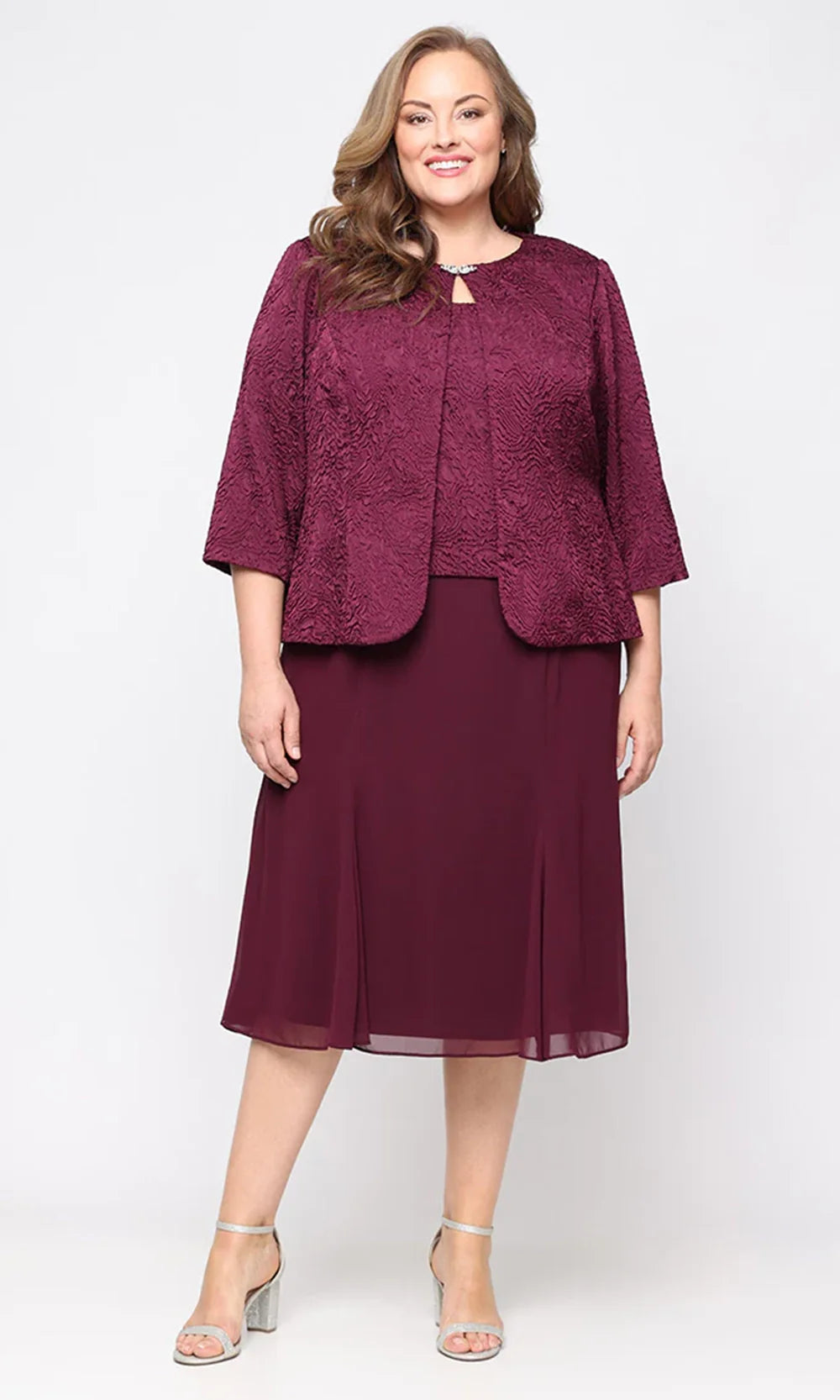 alex evenings plus size dress and jacket ALEX EVENINGS Plus Size 22W Dove Embroidered Lace Mock Jacket Dress NWT  $239