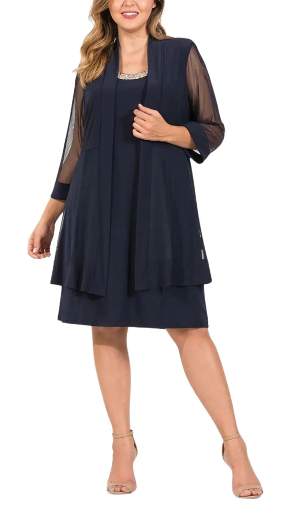 R&M Richards 8442W - Three-Quarter Sleeve Jacket Sheath Dress Cocktail Dresses