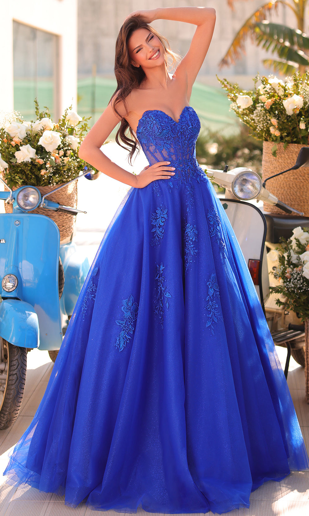 Amarra 89011 - Sweetheart Lace Appliqued Ballgown Ball Gowns