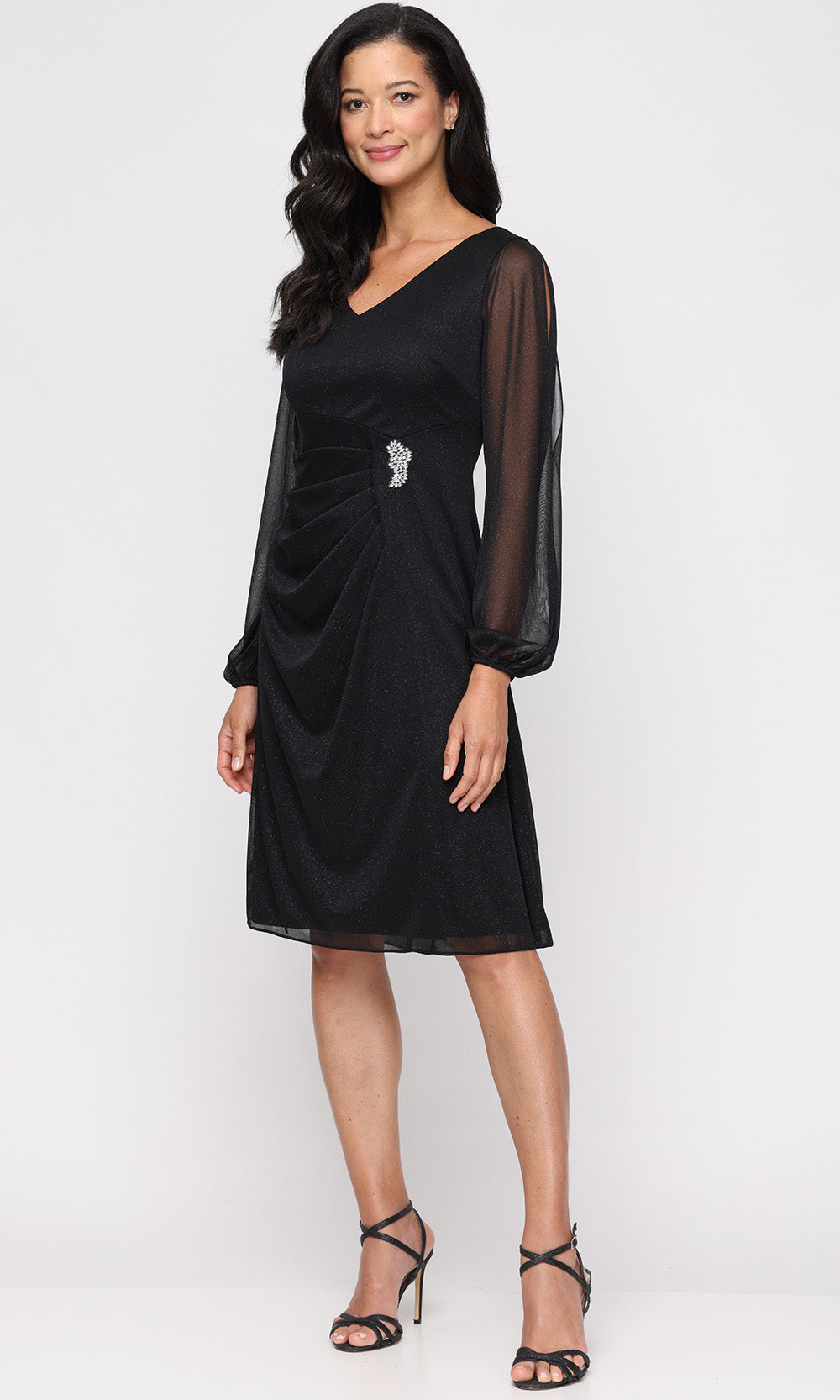 S.L. Fashions 9133273 - V-Neckline Empire Waist Formal Dress Cocktail Dresses