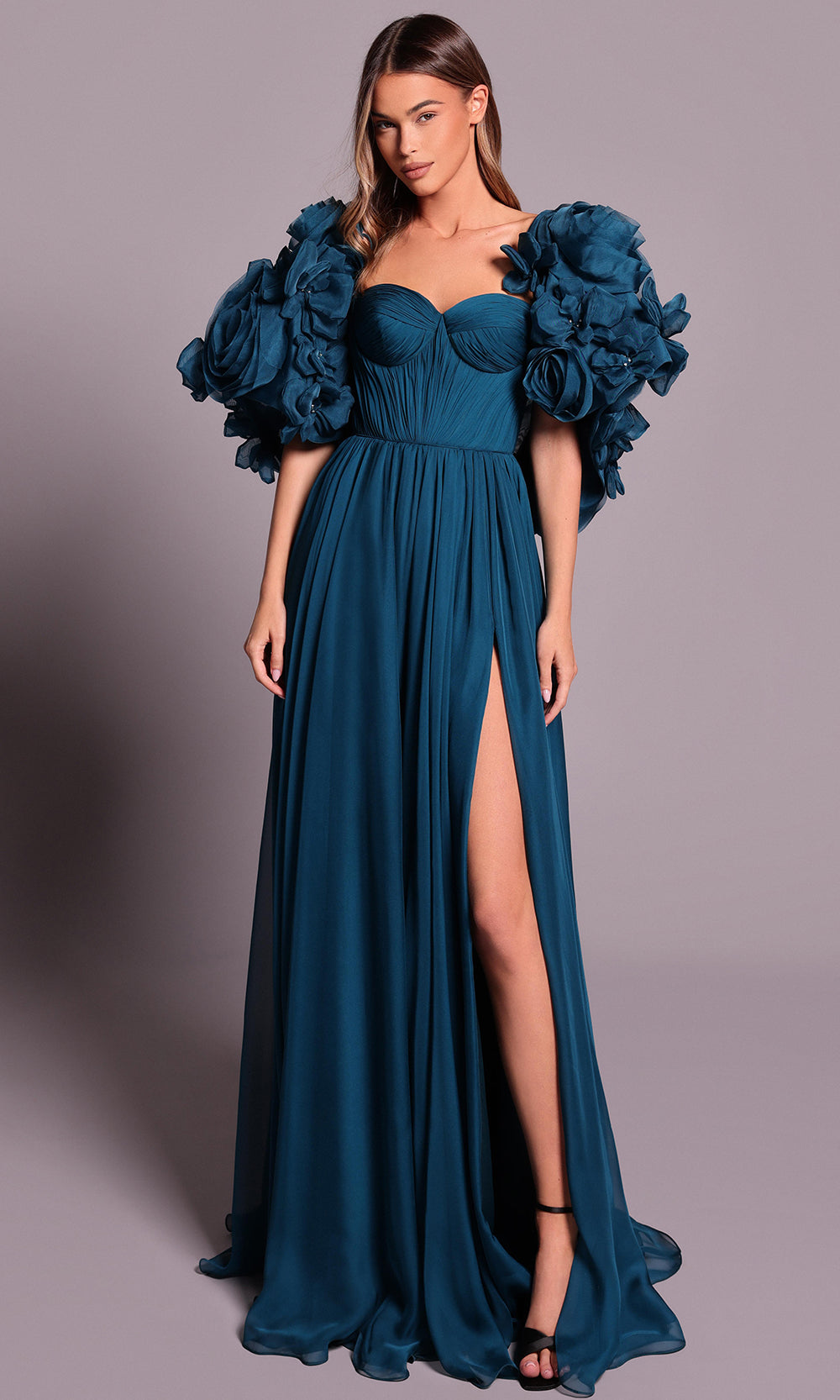 Tarik Ediz 99145 - Long Chiffon A-line Dress