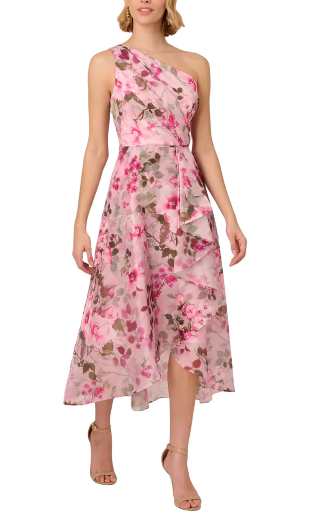 Adrianna Papell AP1E211259 - High Low Sleeveless Floral Dress Homecoming Dresses
